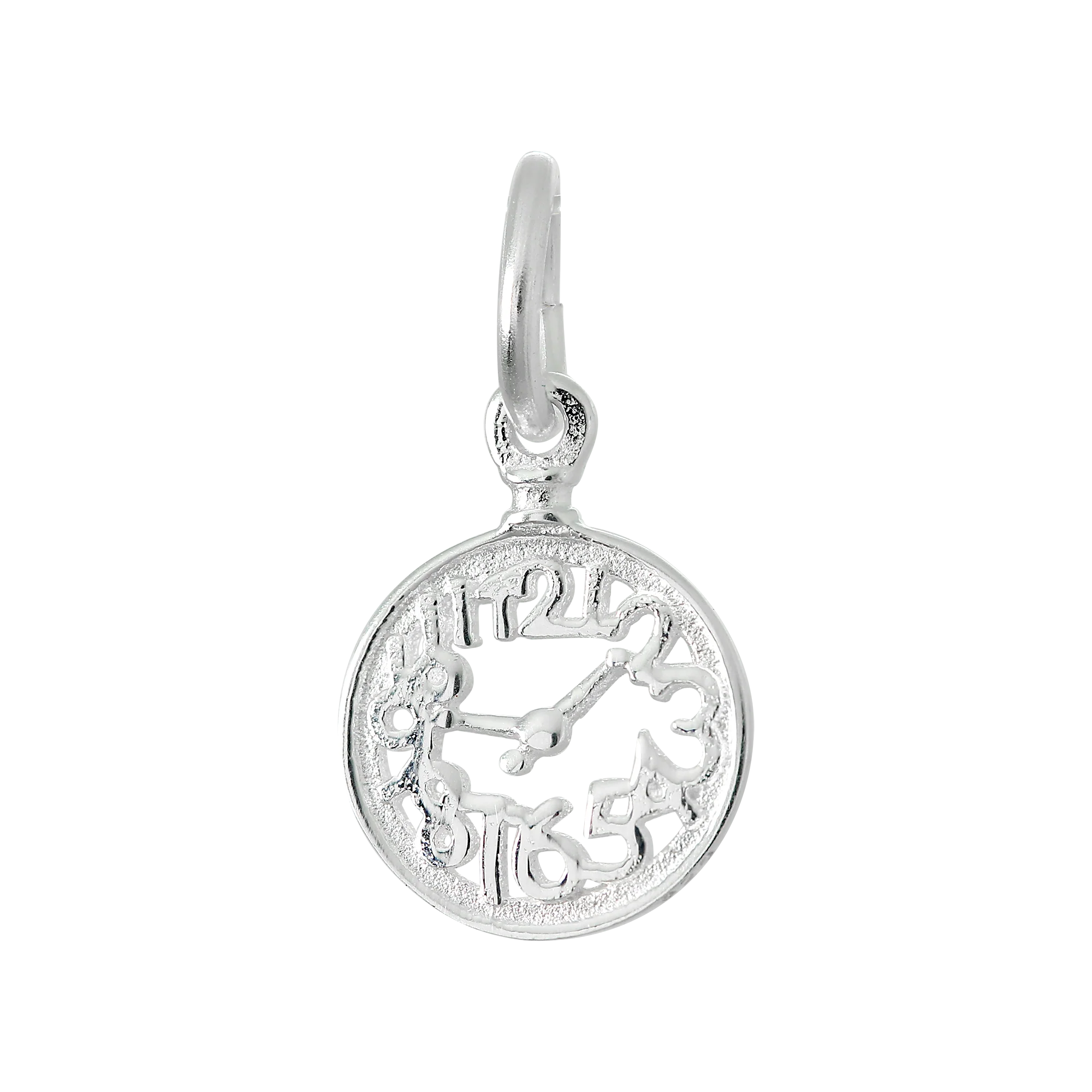 Small Sterling Silver Alice in Wonderland Clock Face Charm - Image 2