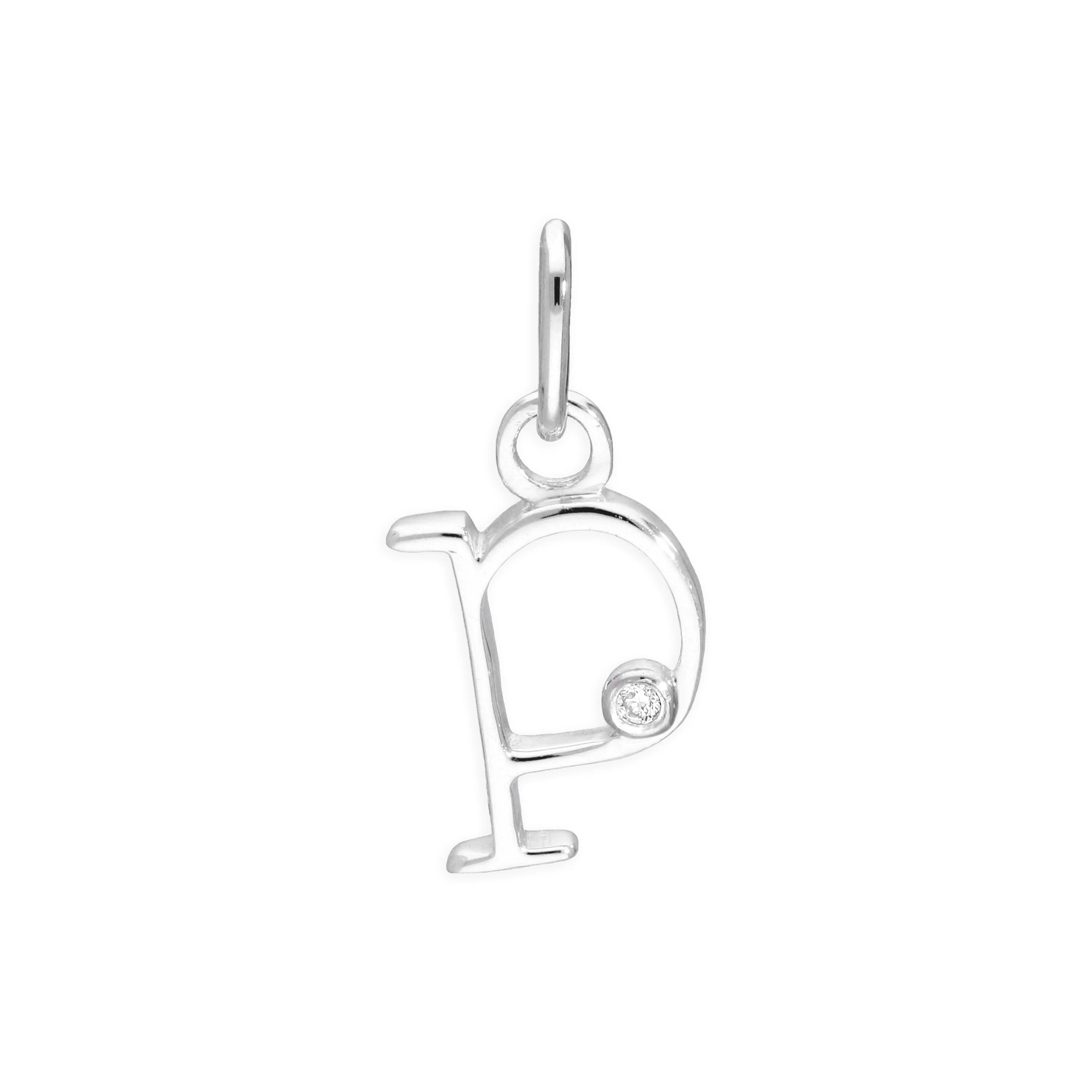 Sterling Silver 0.4pts Diamond Alphabet Letter Pendant A - Z - Image 17