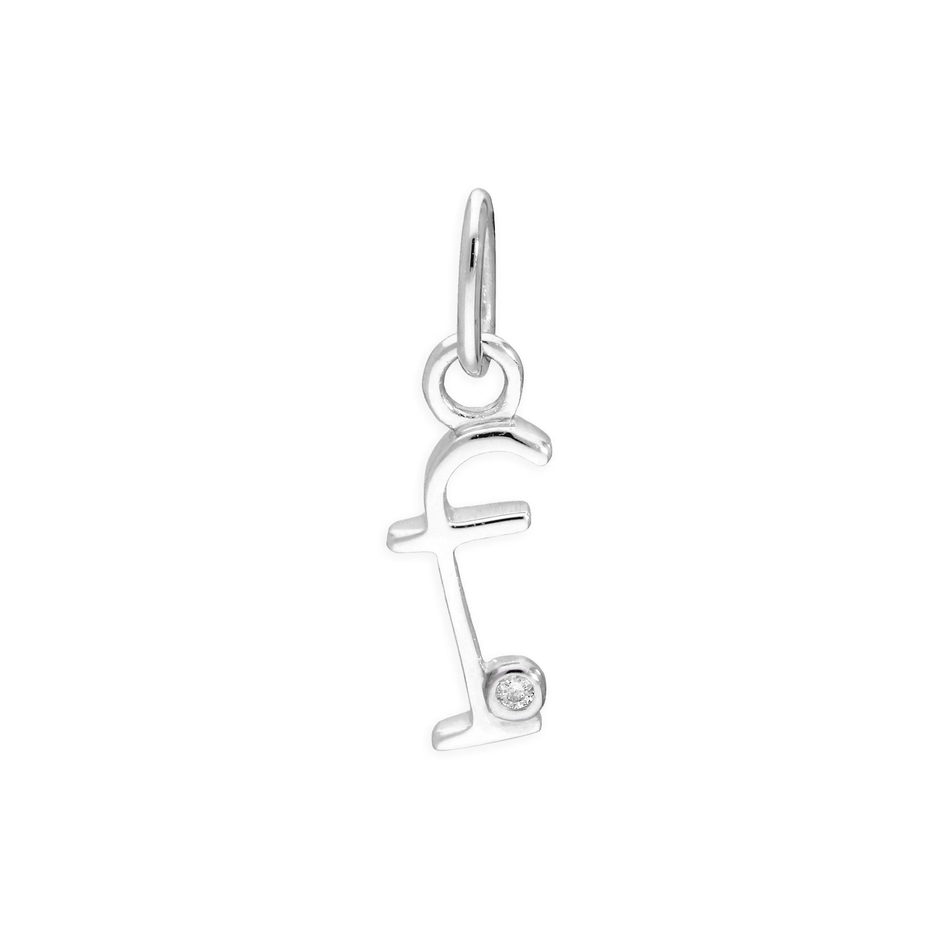 Sterling Silver 0.4pts Diamond Alphabet Letter Pendant A - Z - Image 18