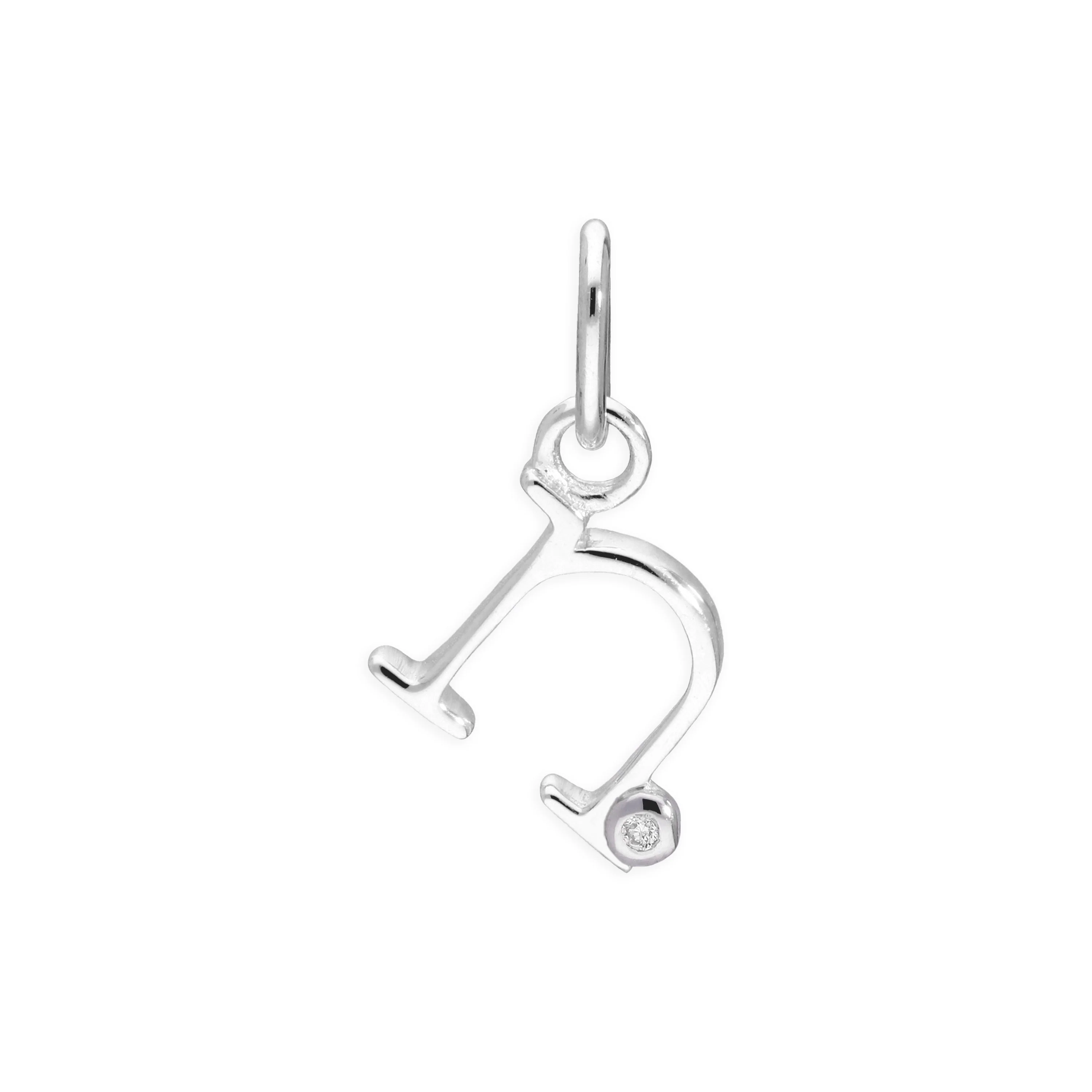 Sterling Silver 0.4pts Diamond Alphabet Letter Pendant A - Z - Image 25