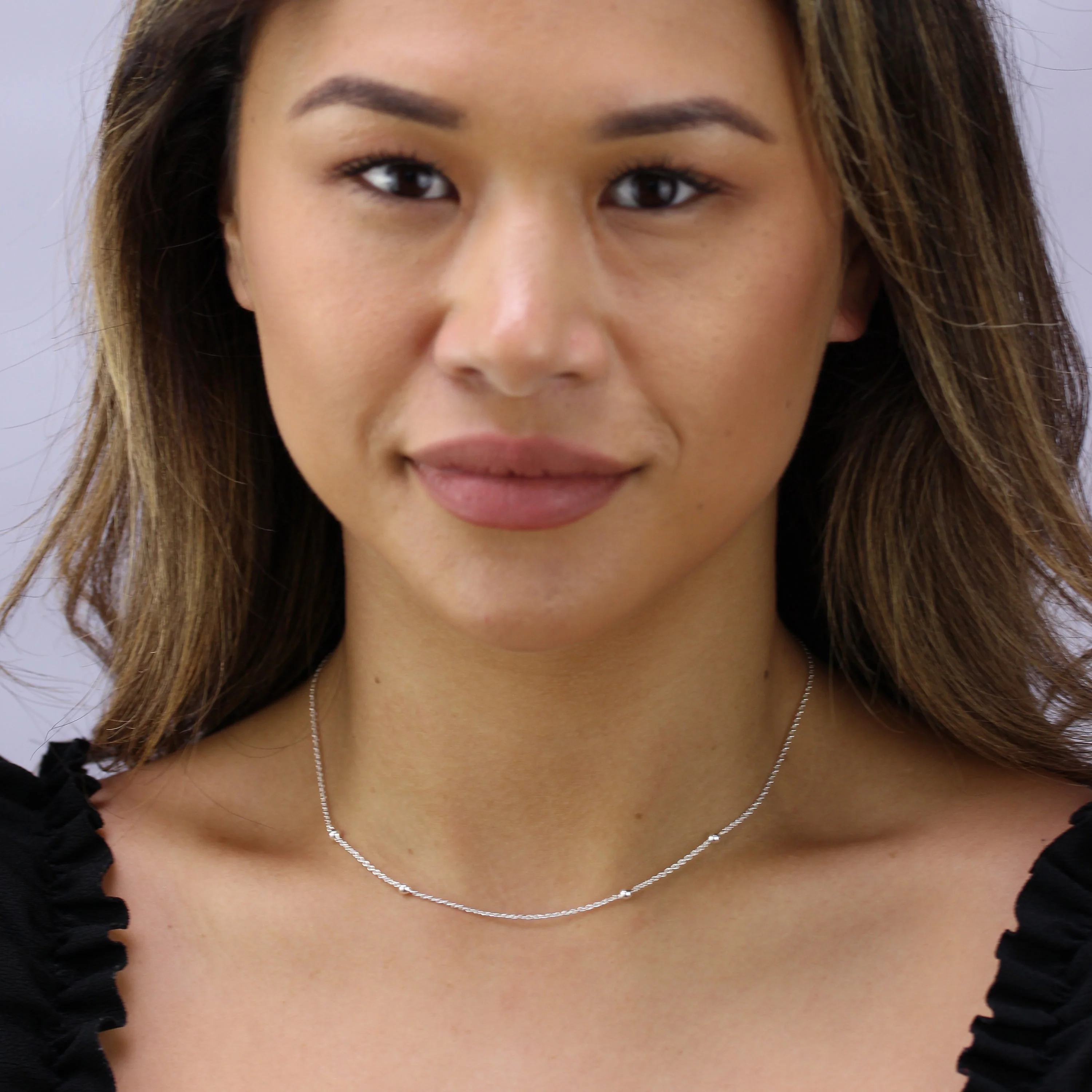 Sterling Silver 16 Inch Bobble Ball Chain Necklace - Image 4