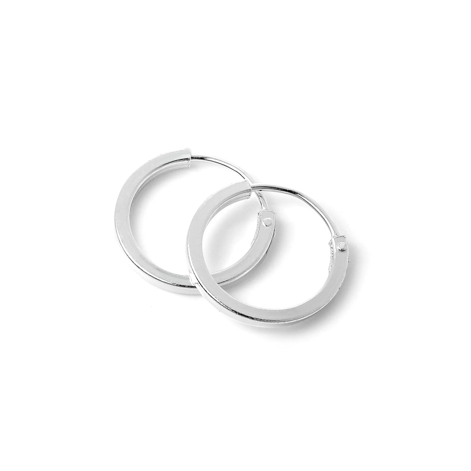 Sterling Silver 1mm Square Sleeper Hoop Earrings 10mm - 40mm - Image 10