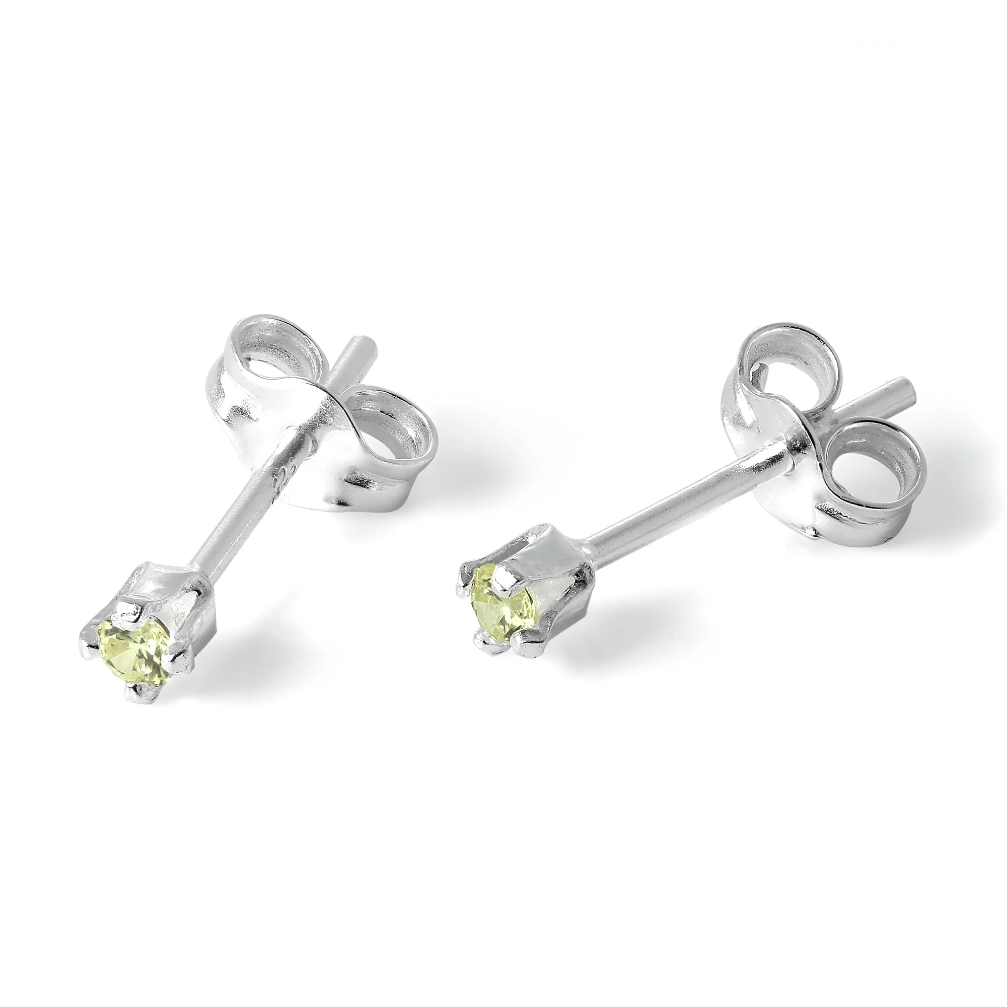 Sterling Silver & 2mm Round CZ Crystal Stud Earrings - Image 11
