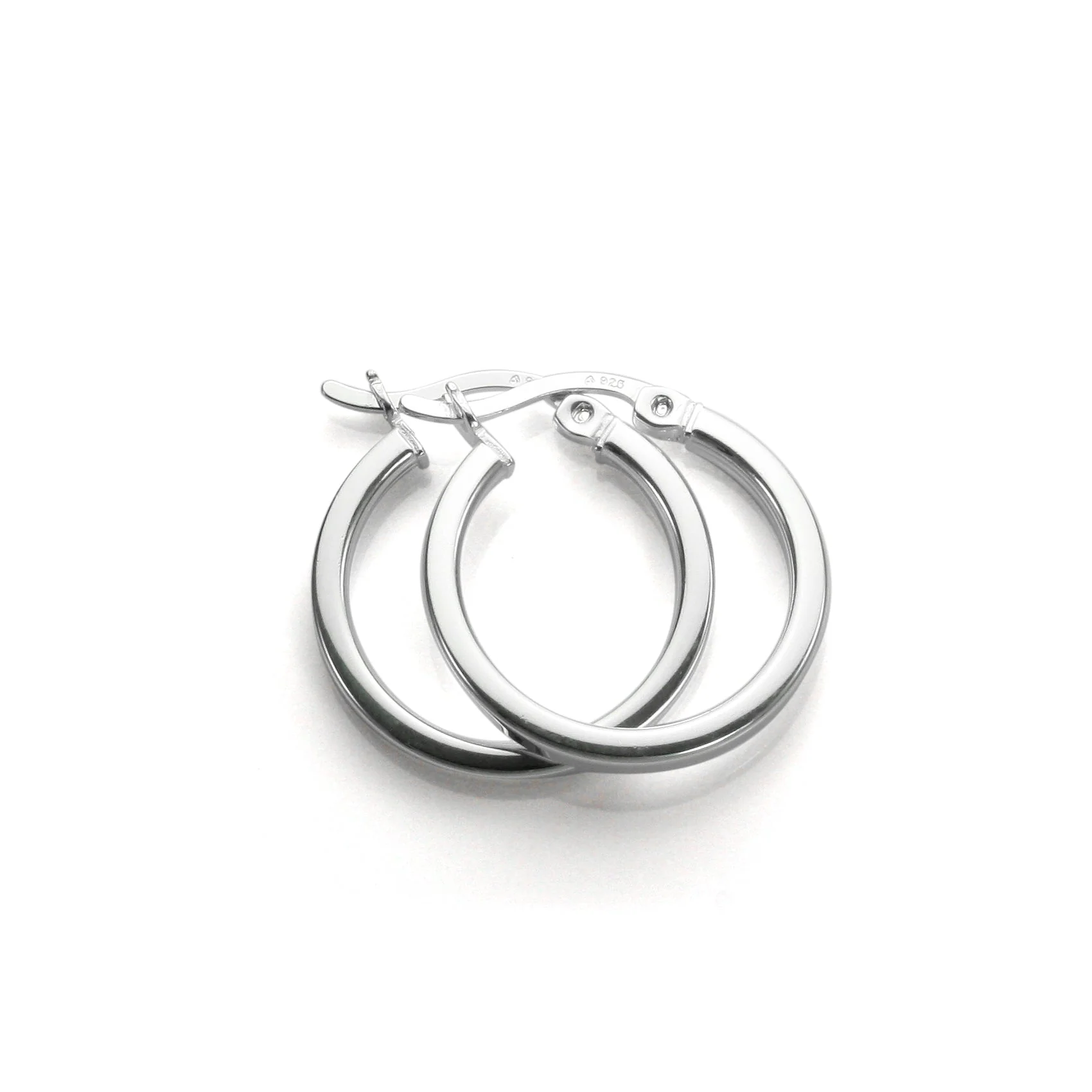 Sterling Silver 2mm Square Tube Hoop Earrings - Image 3