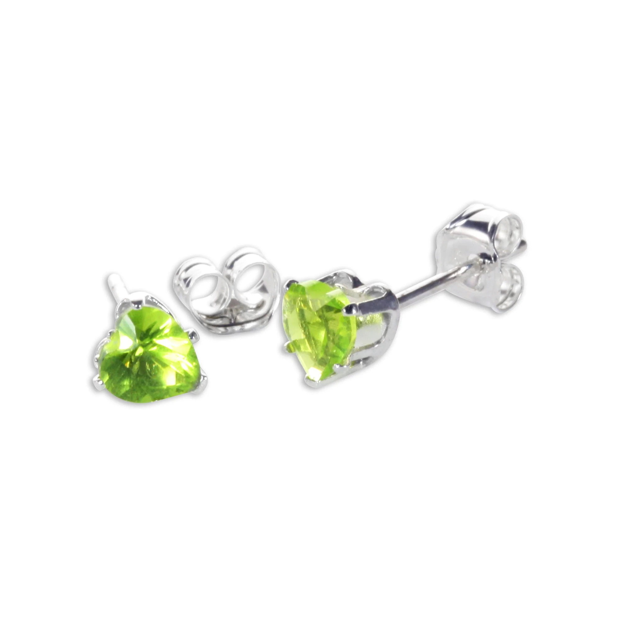 Sterling Silver 4mm Heart CZ Stud Earrings - Image 6