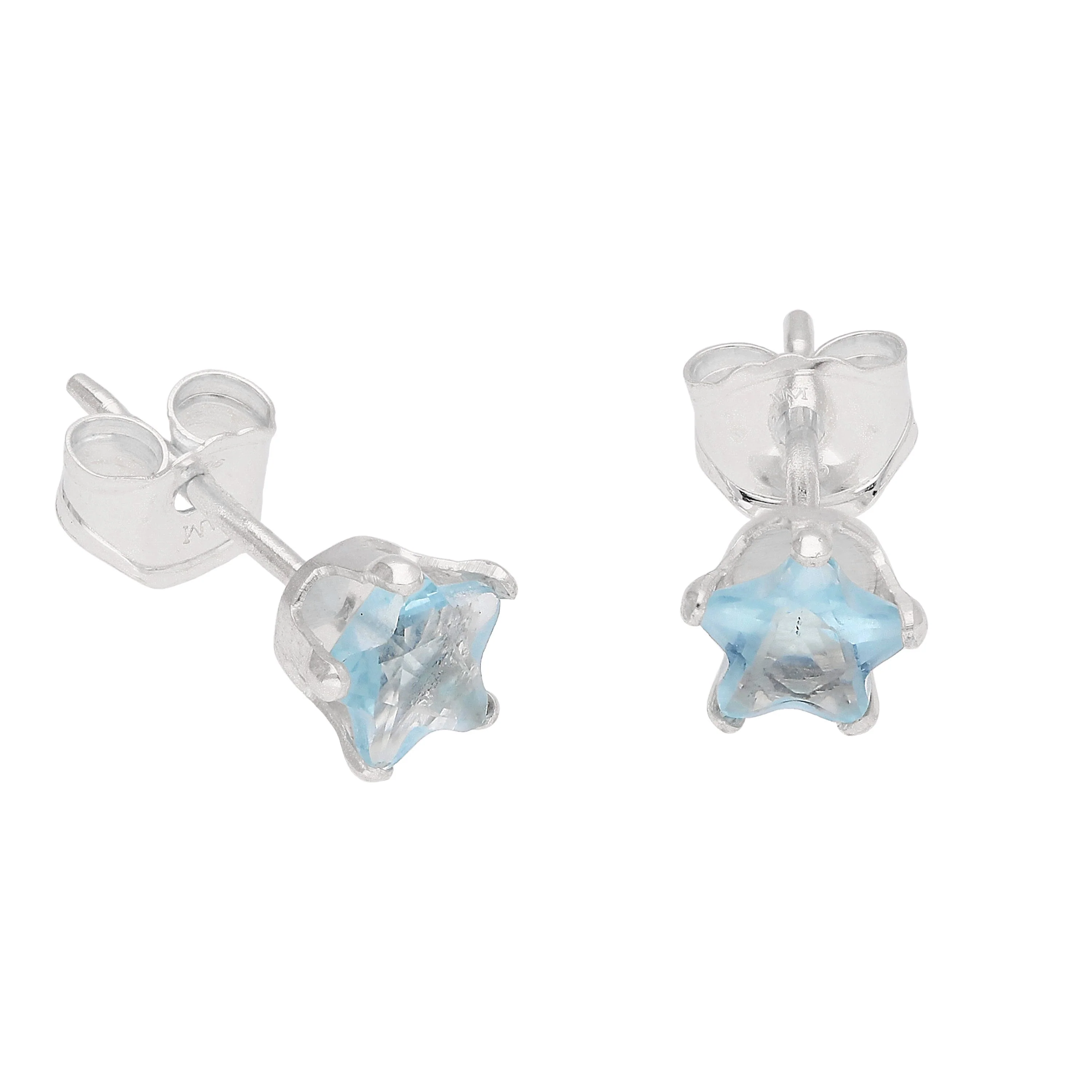 Sterling Silver 4mm Star CZ Stud Earrings - Image 2