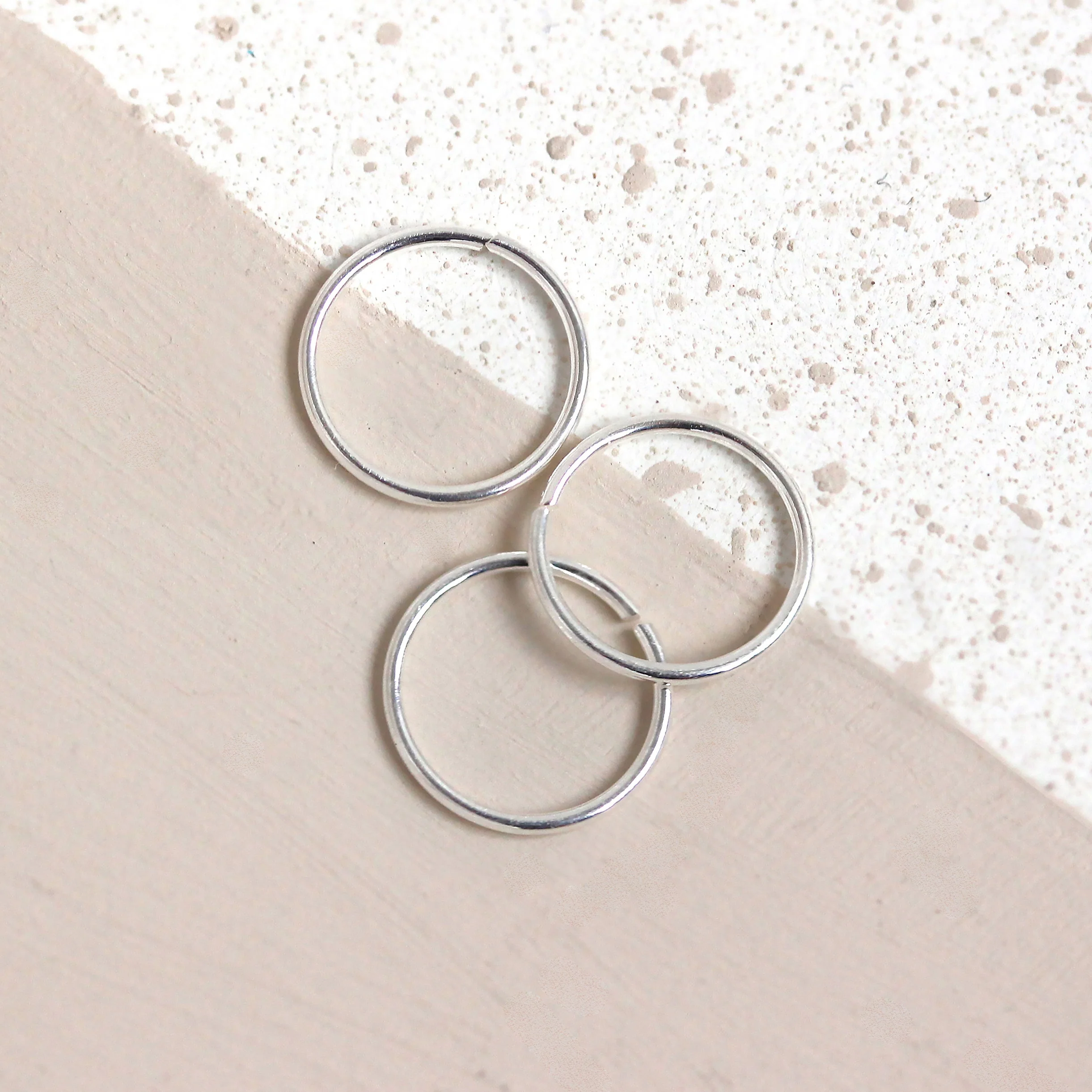 Sterling Silver 8mm 24Ga Nose Ring 3 Pack - Image 3