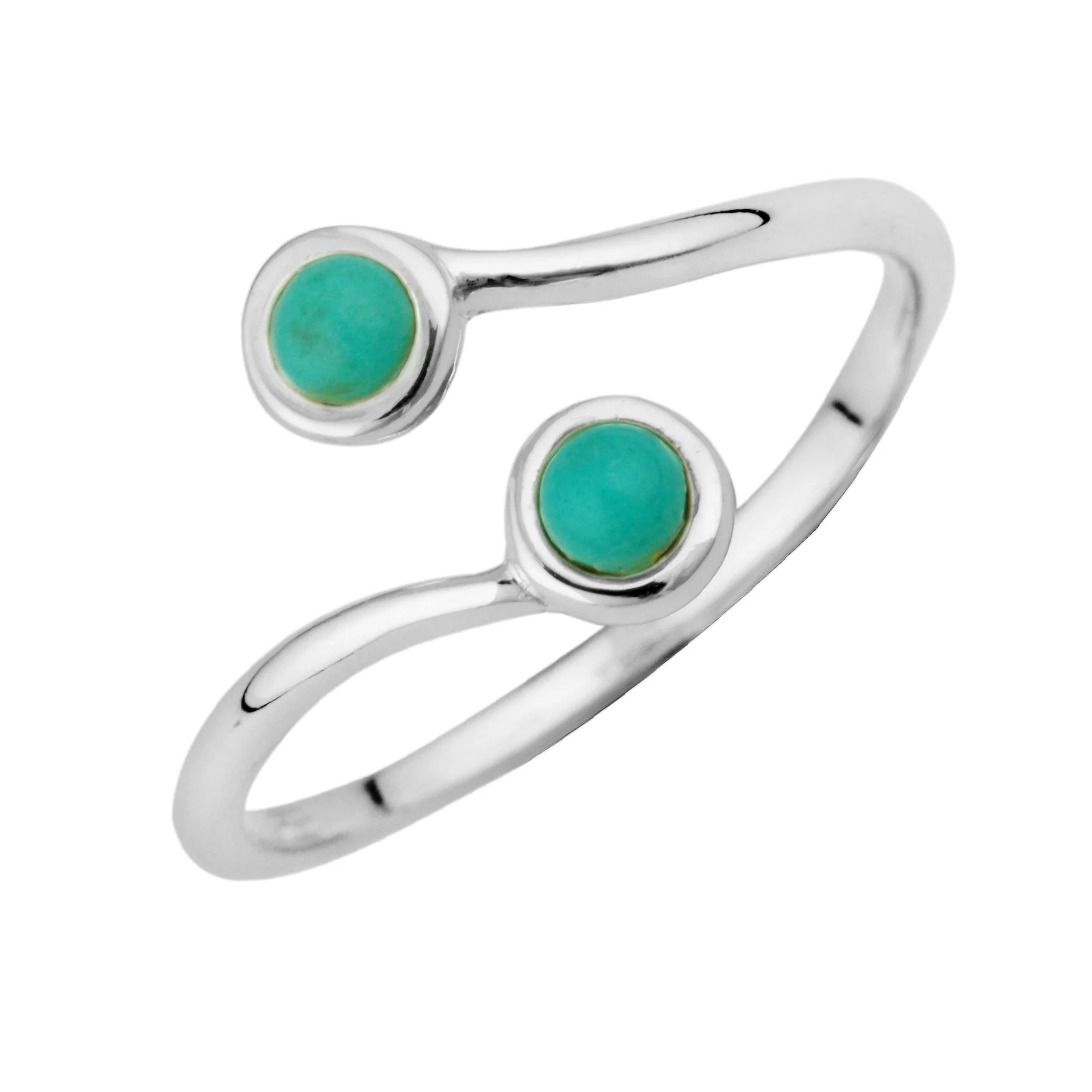 Sterling Silver Adjustable Double Stone Ring - Image 2