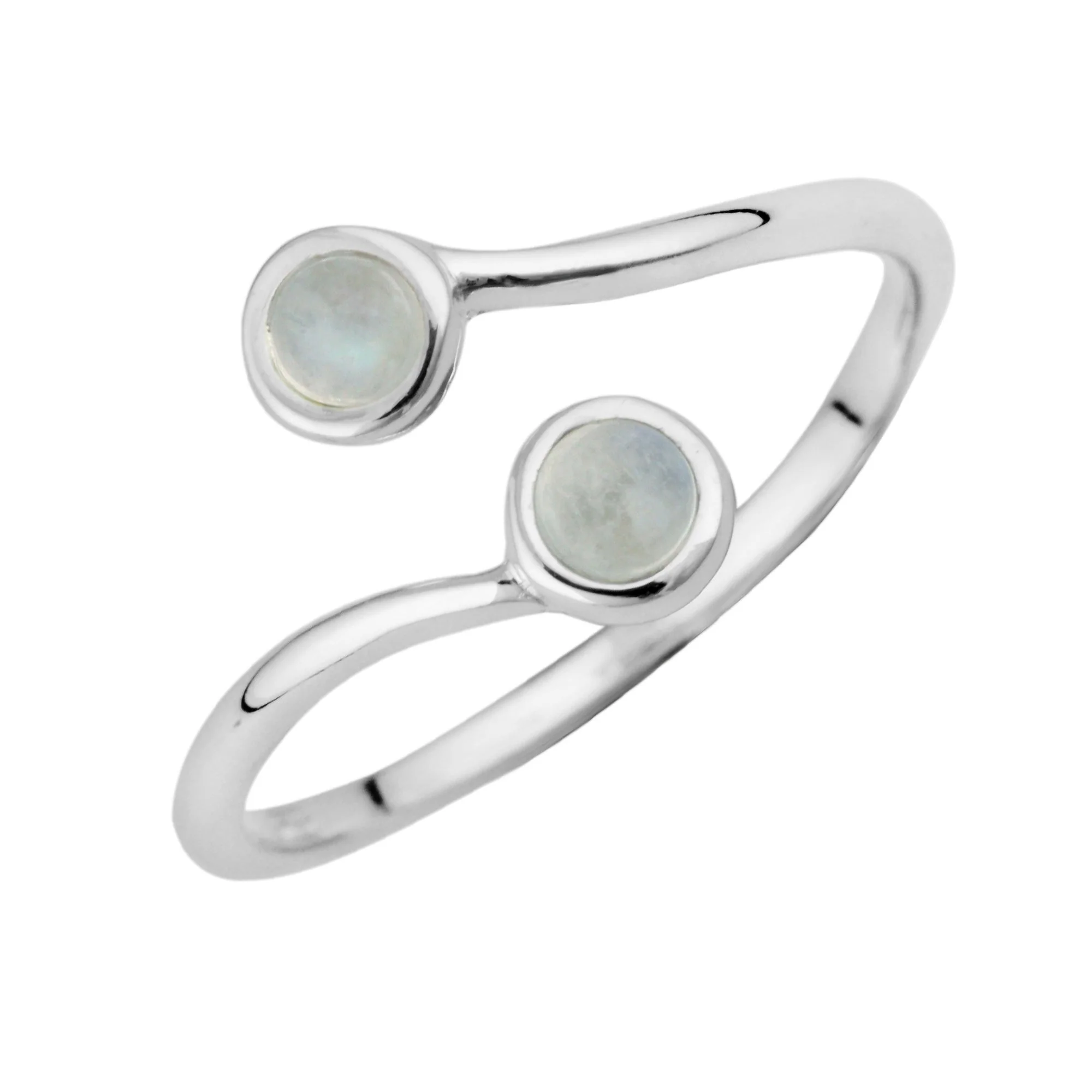 Sterling Silver Adjustable Double Stone Ring - Image 3