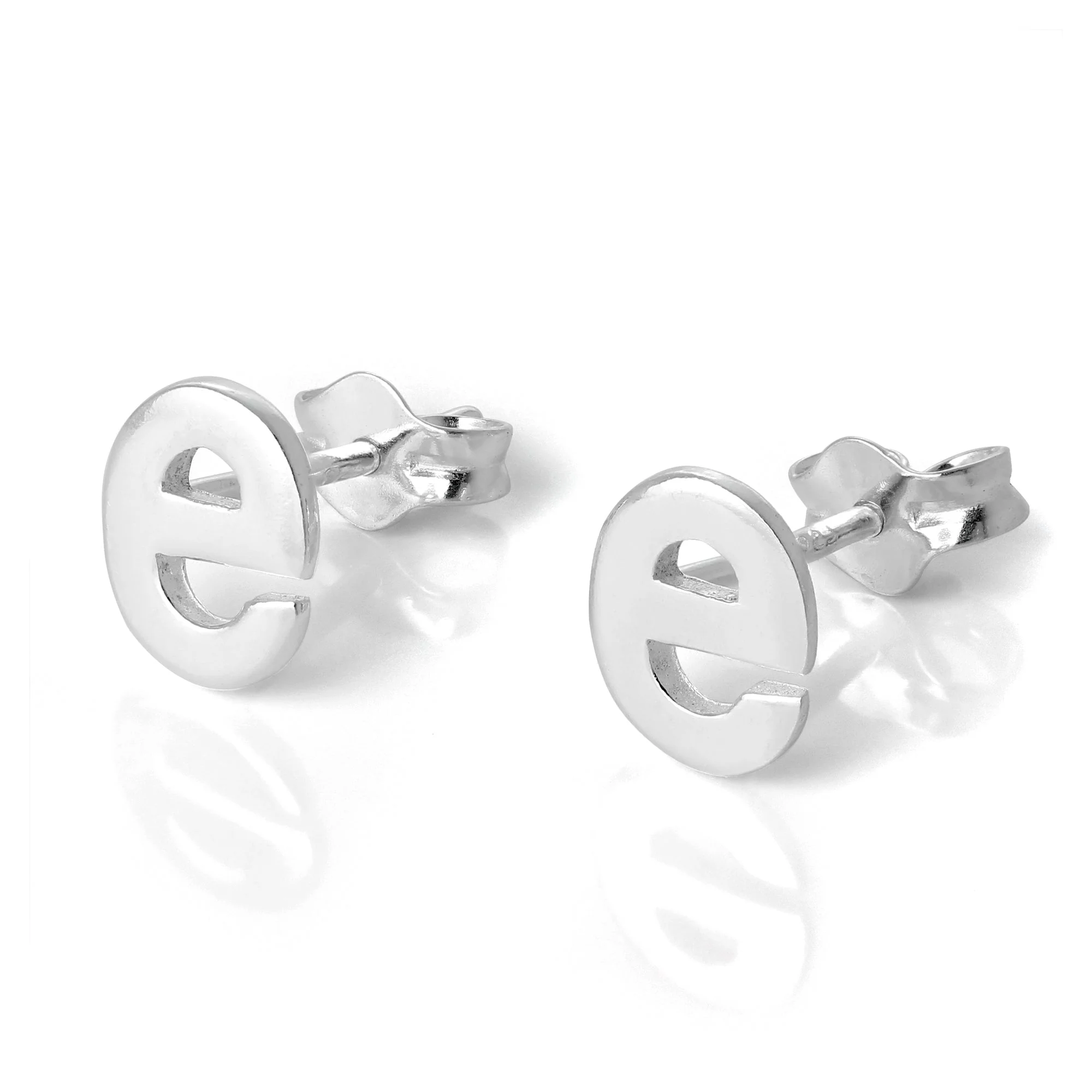 Sterling Silver Alphabet Letter Stud Earrings - Image 4