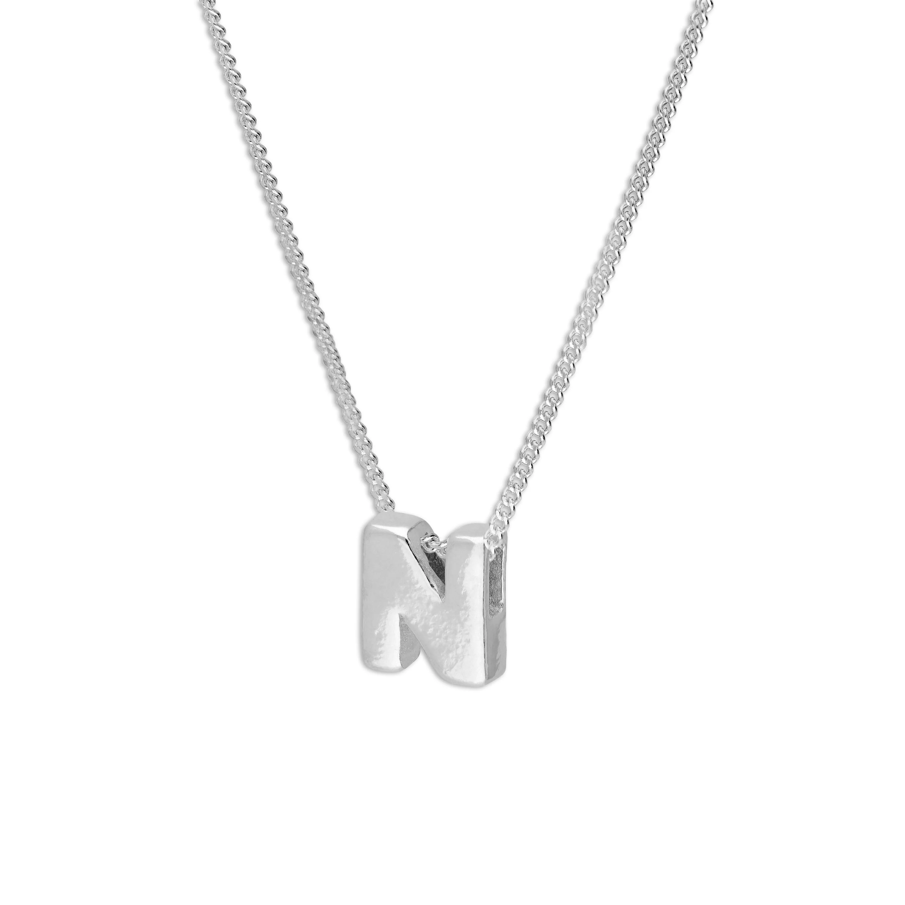 Sterling Silver Alphabet Letter Threader Bead 18 Inch Necklace A - Z - Image 21