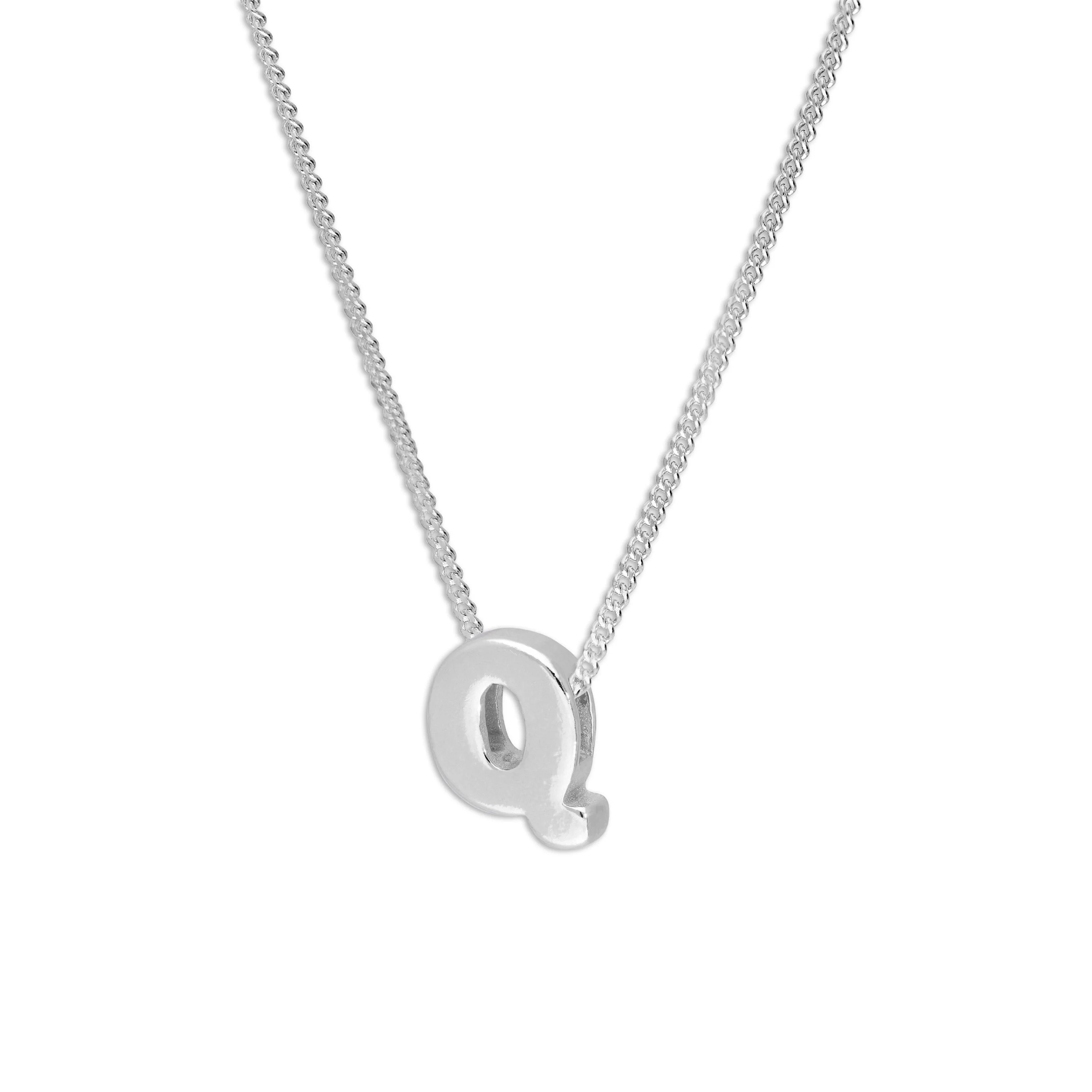 Sterling Silver Alphabet Letter Threader Bead 18 Inch Necklace A - Z - Image 26
