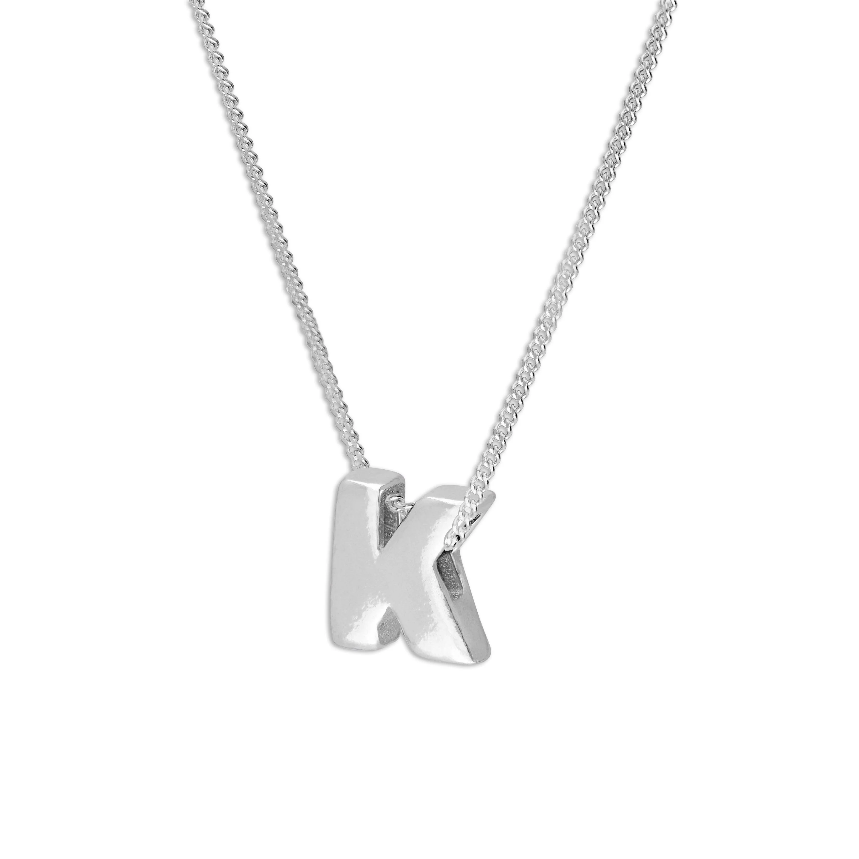 Sterling Silver Alphabet Letter Threader Bead 18 Inch Necklace A - Z - Image 4