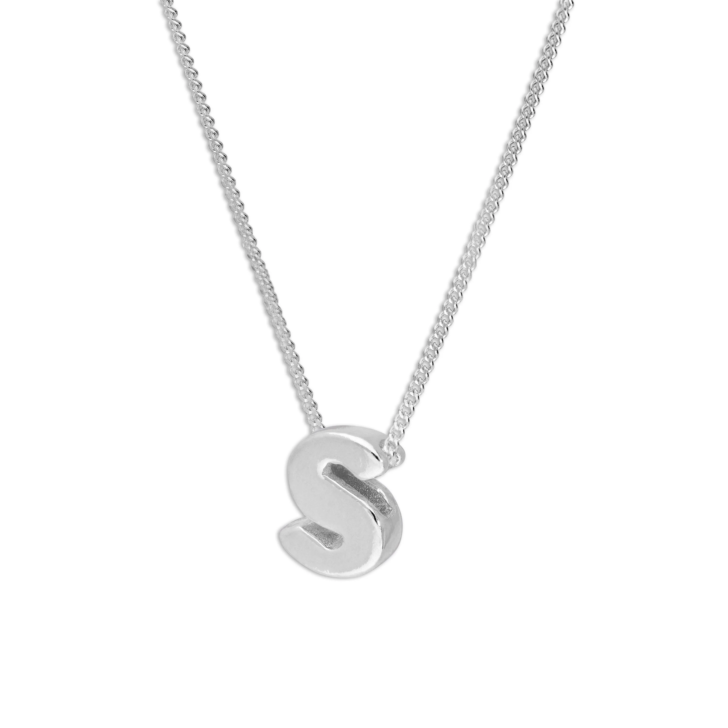 Sterling Silver Alphabet Letter Threader Bead 18 Inch Necklace A - Z - Image 6