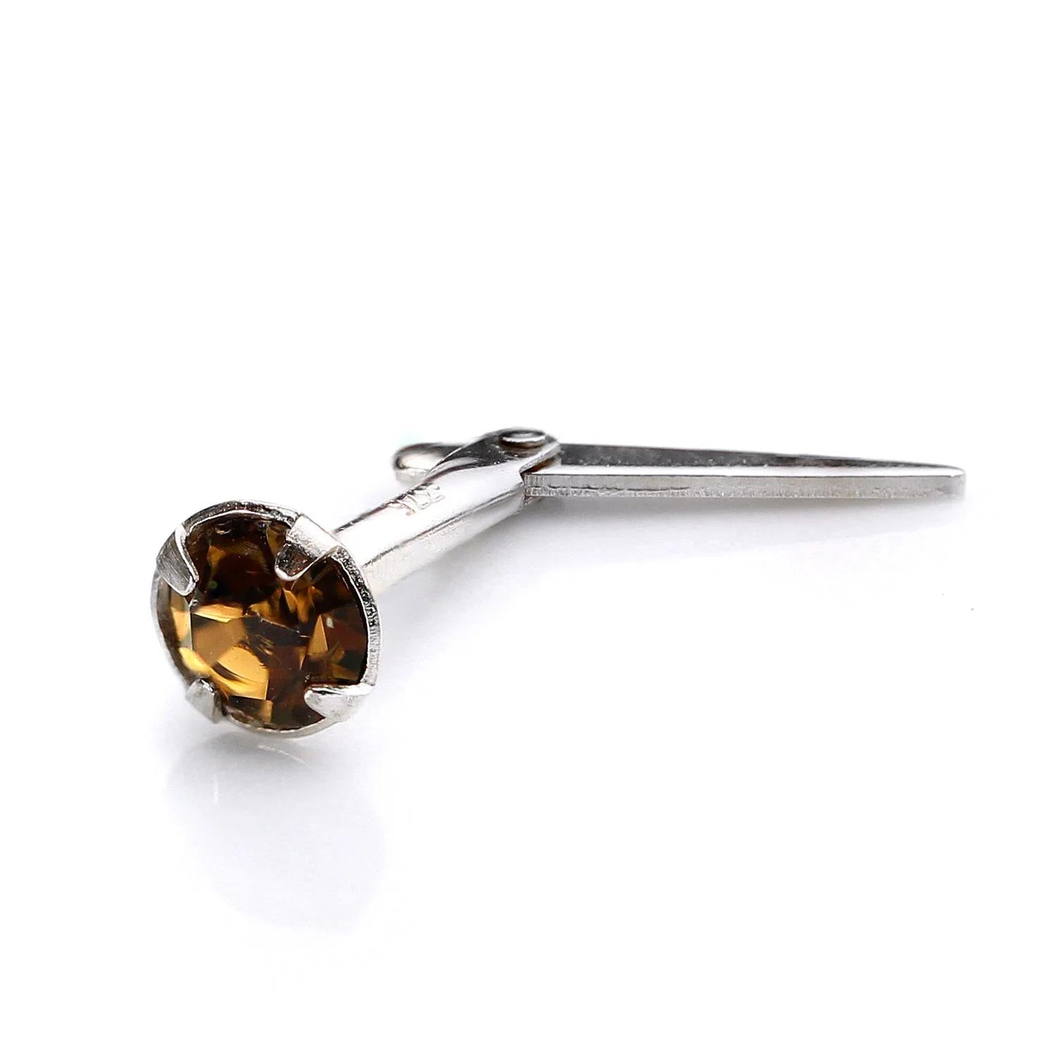 Sterling Silver Andralok Nose Stud with 3mm Crystal - Image 6