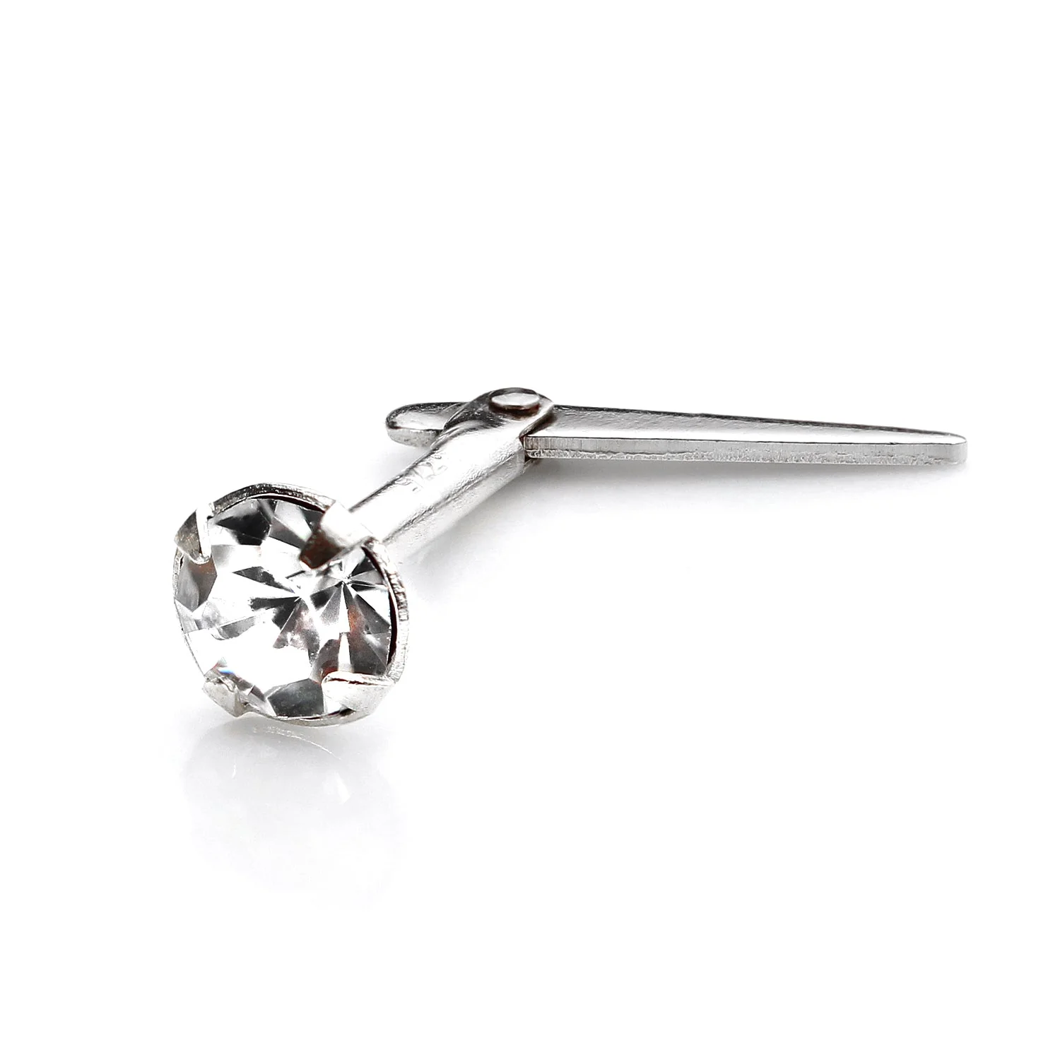 Sterling Silver Andralok Nose Stud with 3mm Crystal - Image 7