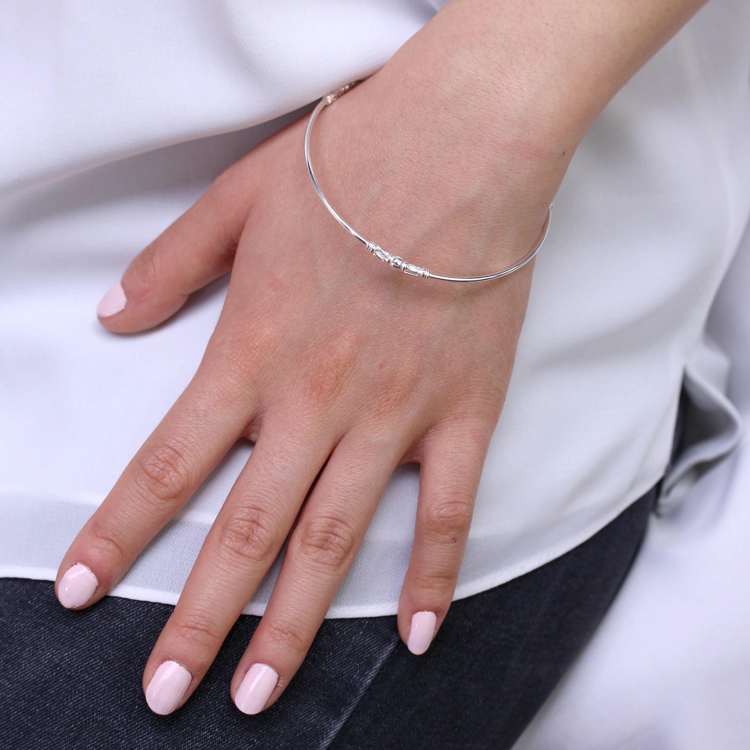 Sterling Silver Bali Bangle - Image 2