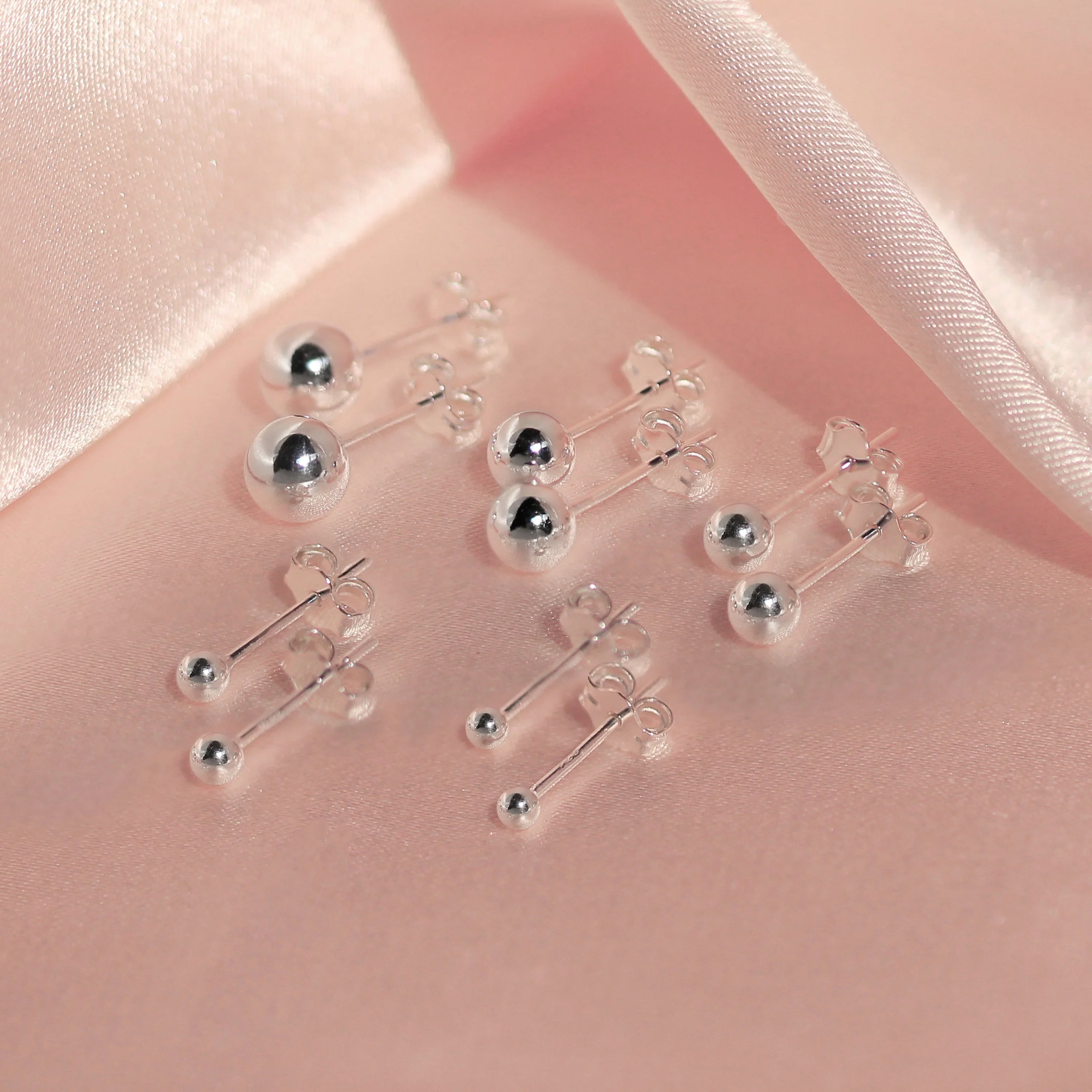 Sterling Silver Ball Stud Earrings