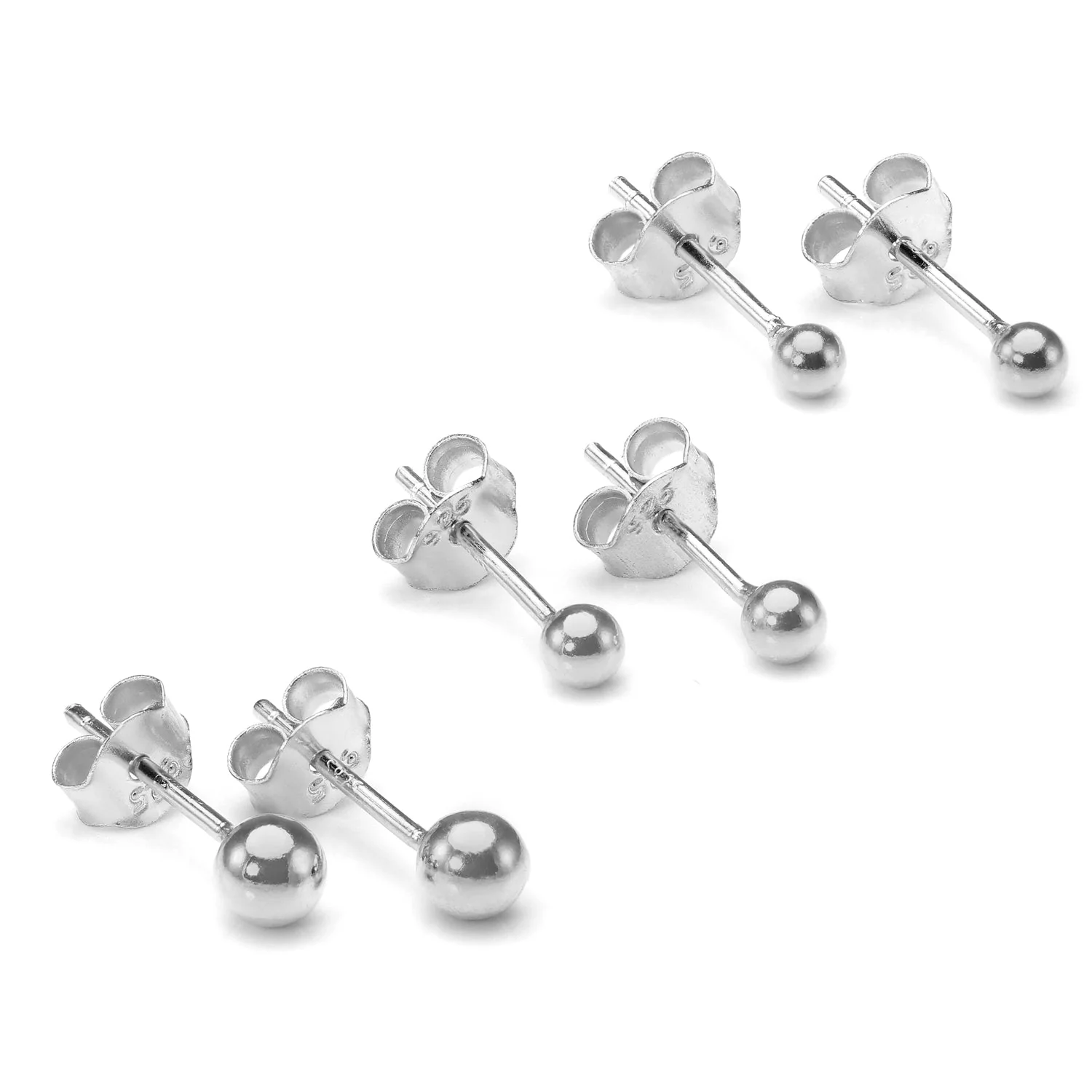 Sterling Silver Ball Stud Earrings - Image 8