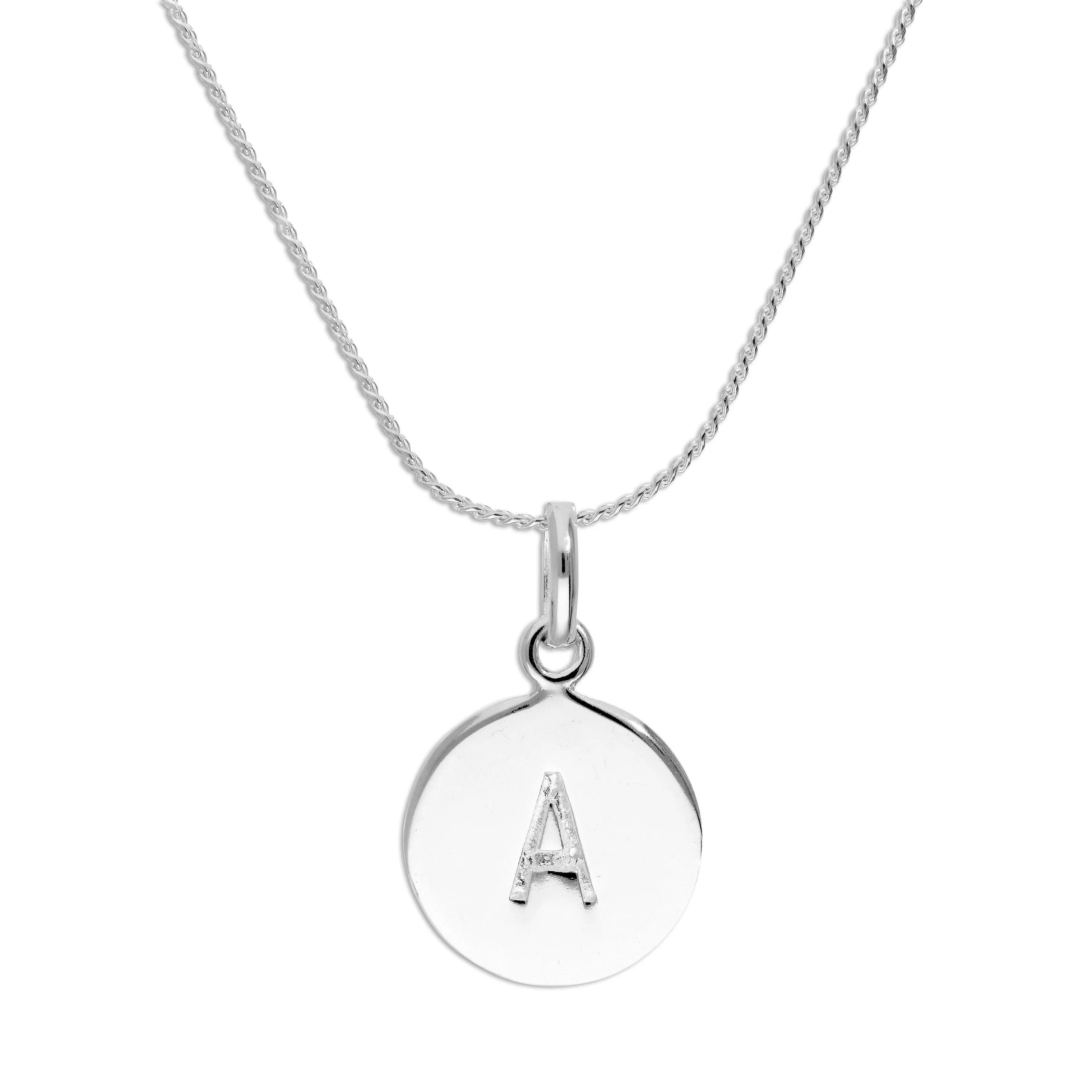 Sterling Silver Black Filled Initial Letter Necklace A - Z 16 - 22 Inches - Image 11