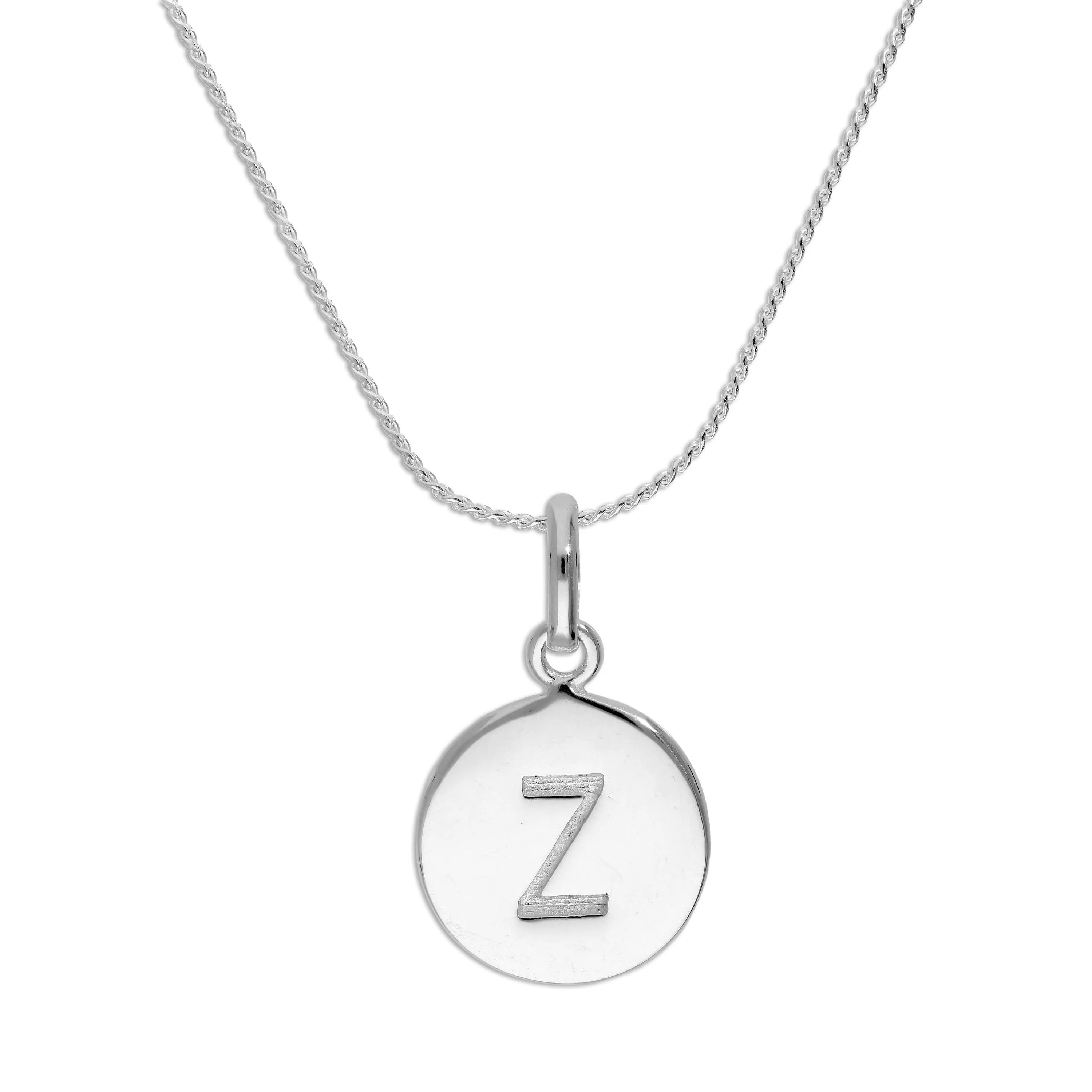 Sterling Silver Black Filled Initial Letter Necklace A - Z 16 - 22 Inches - Image 12