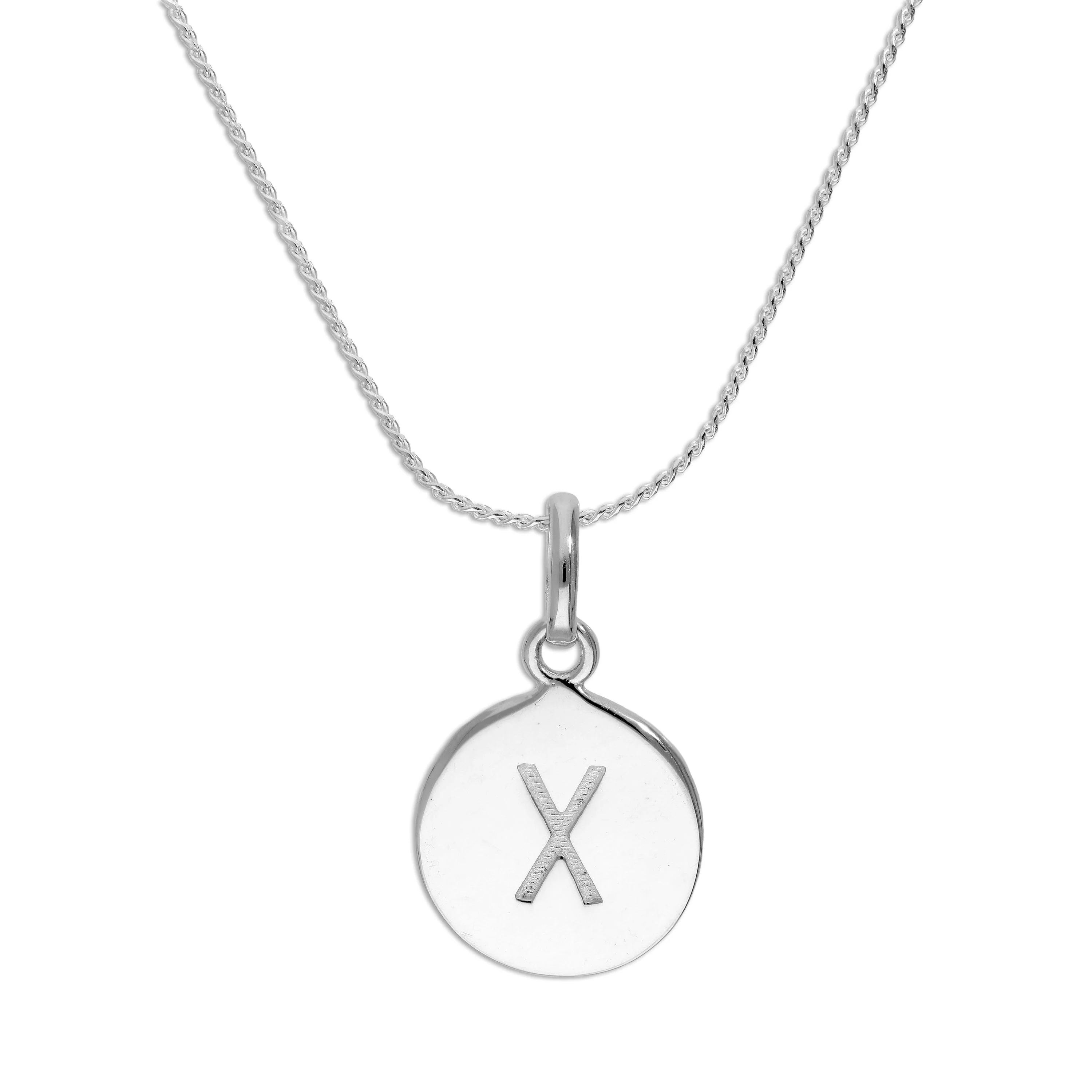 Sterling Silver Black Filled Initial Letter Necklace A - Z 16 - 22 Inches - Image 13