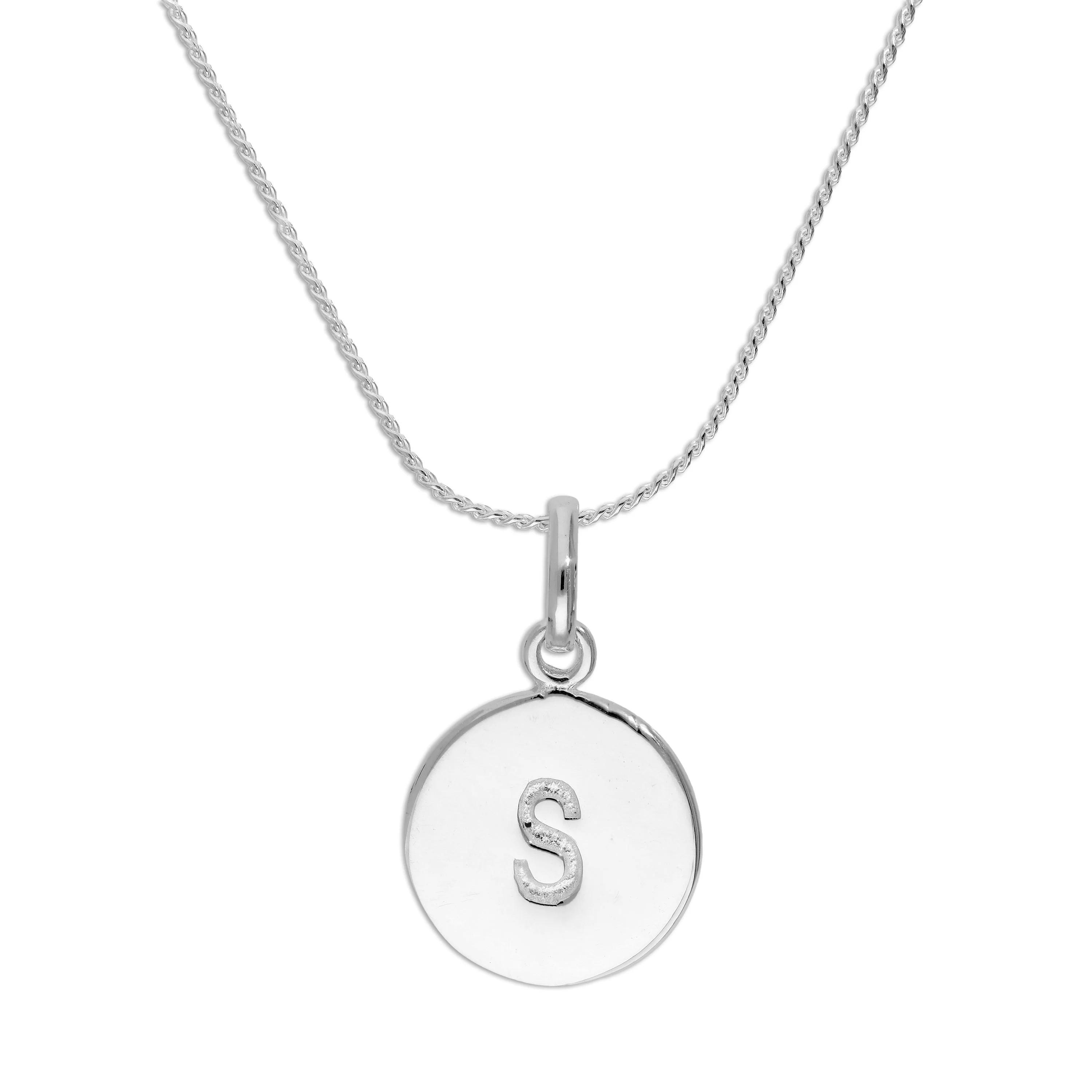 Sterling Silver Black Filled Initial Letter Necklace A - Z 16 - 22 Inches - Image 16