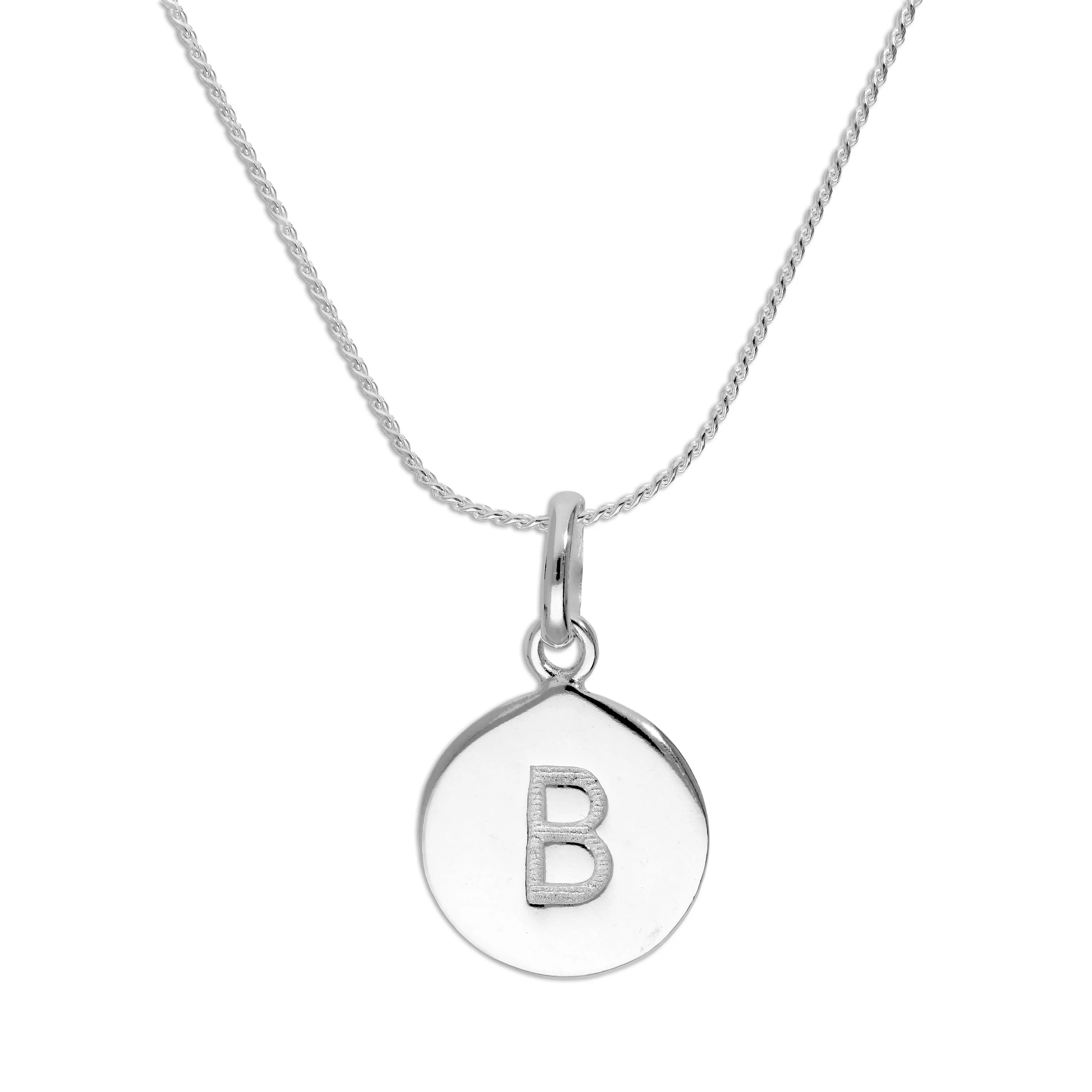 Sterling Silver Black Filled Initial Letter Necklace A - Z 16 - 22 Inches - Image 17