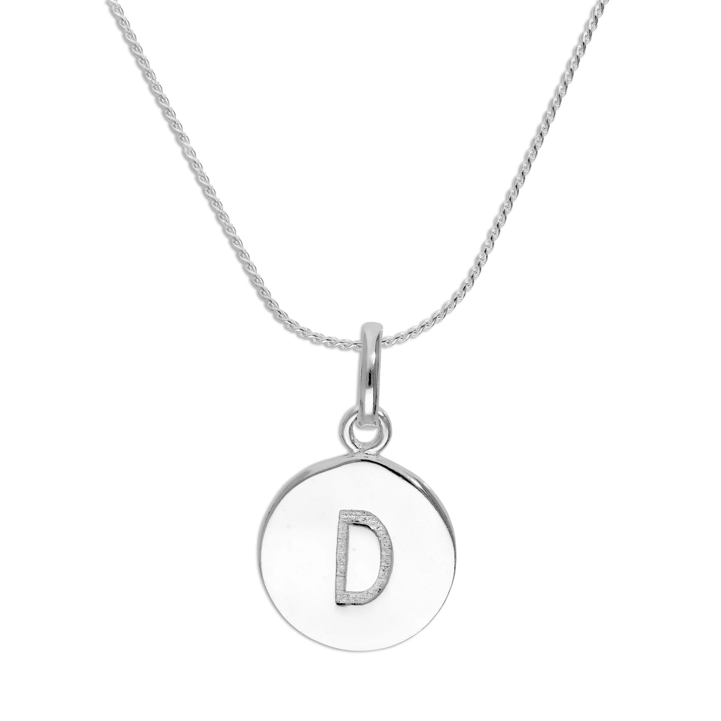 Sterling Silver Black Filled Initial Letter Necklace A - Z 16 - 22 Inches - Image 18