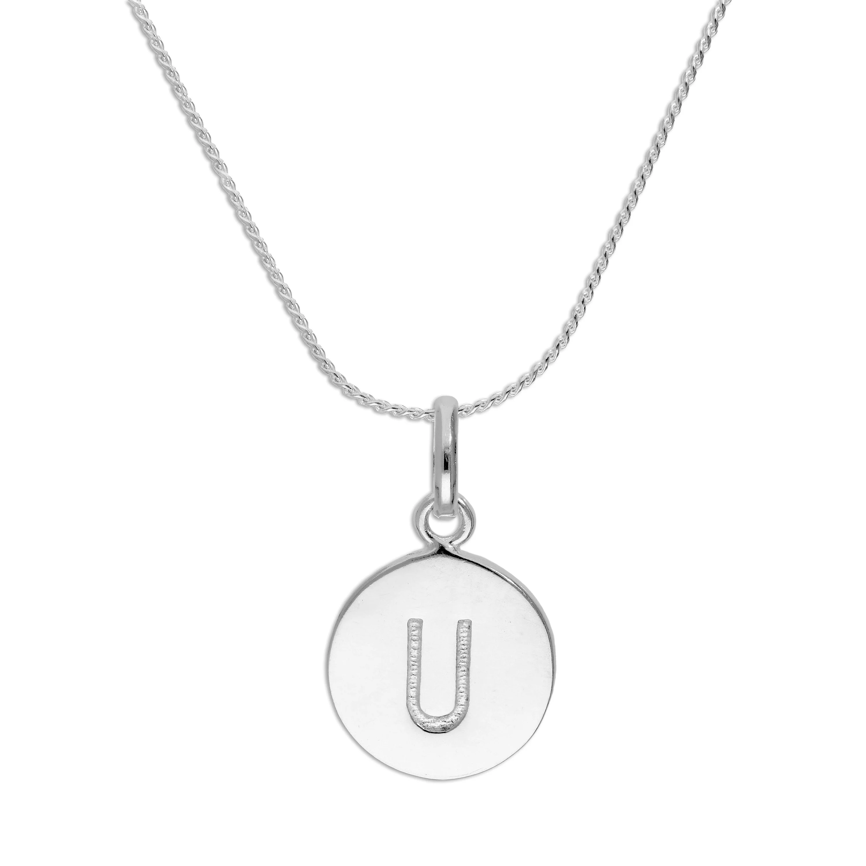 Sterling Silver Black Filled Initial Letter Necklace A - Z 16 - 22 Inches - Image 19