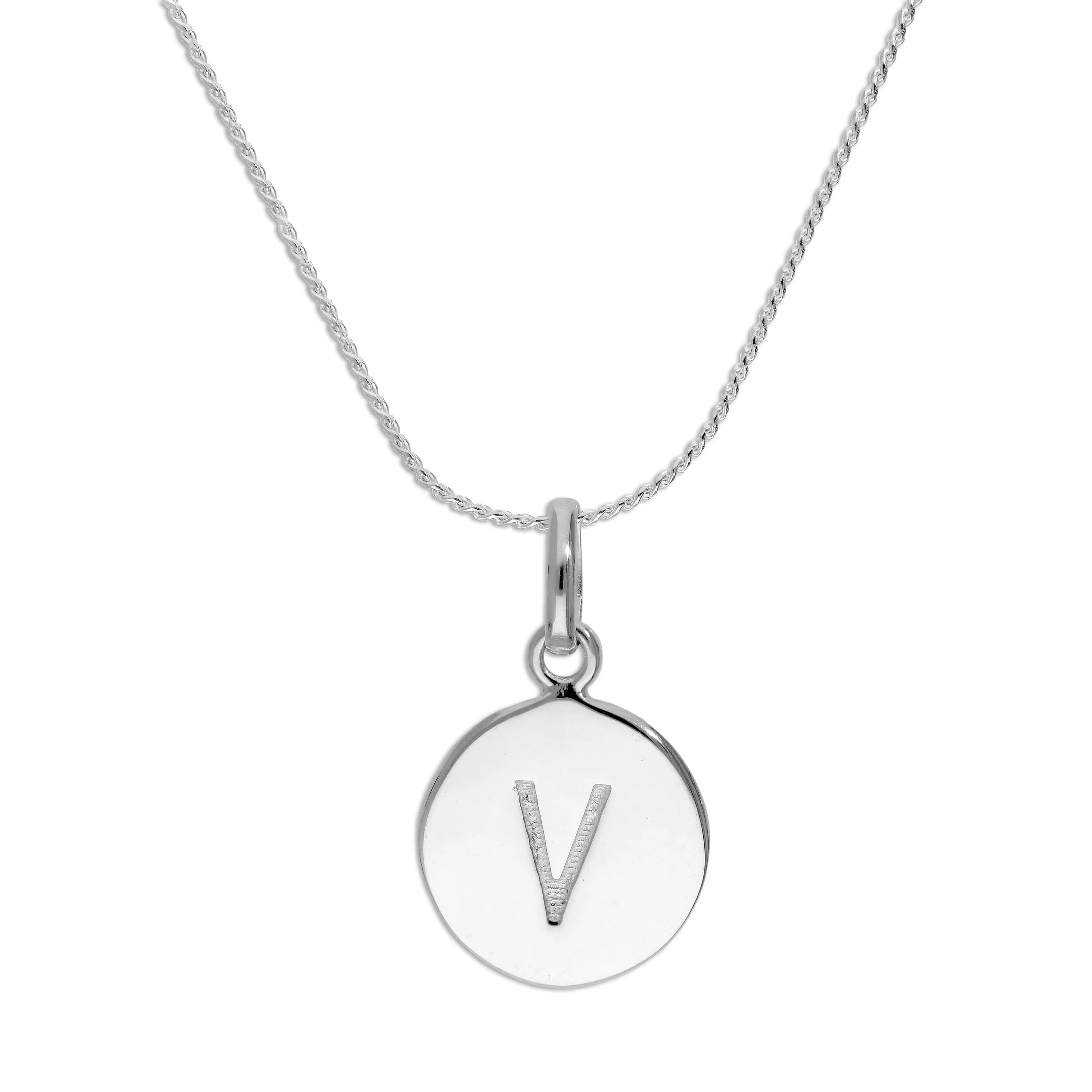 Sterling Silver Black Filled Initial Letter Necklace A - Z 16 - 22 Inches - Image 22