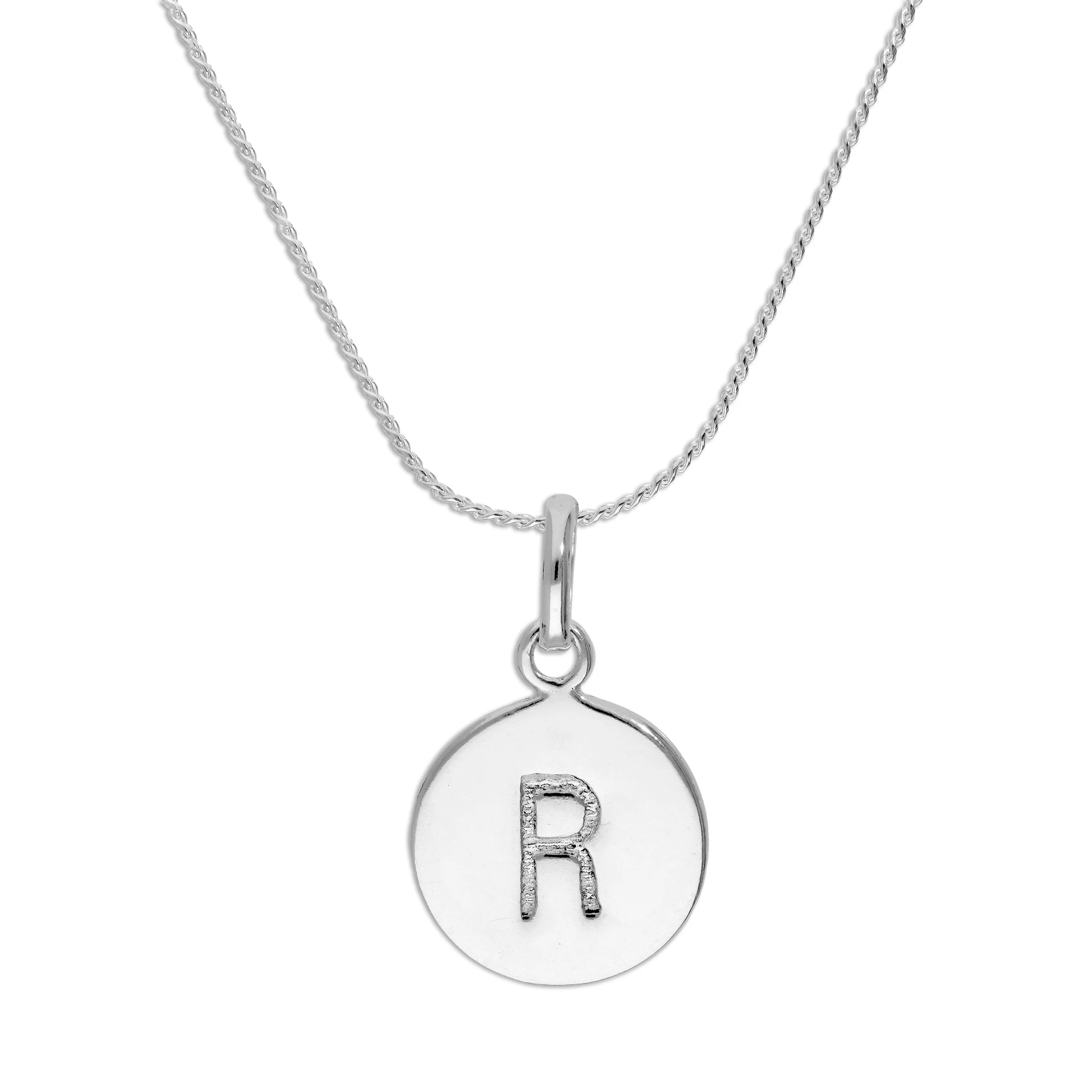 Sterling Silver Black Filled Initial Letter Necklace A - Z 16 - 22 Inches - Image 23