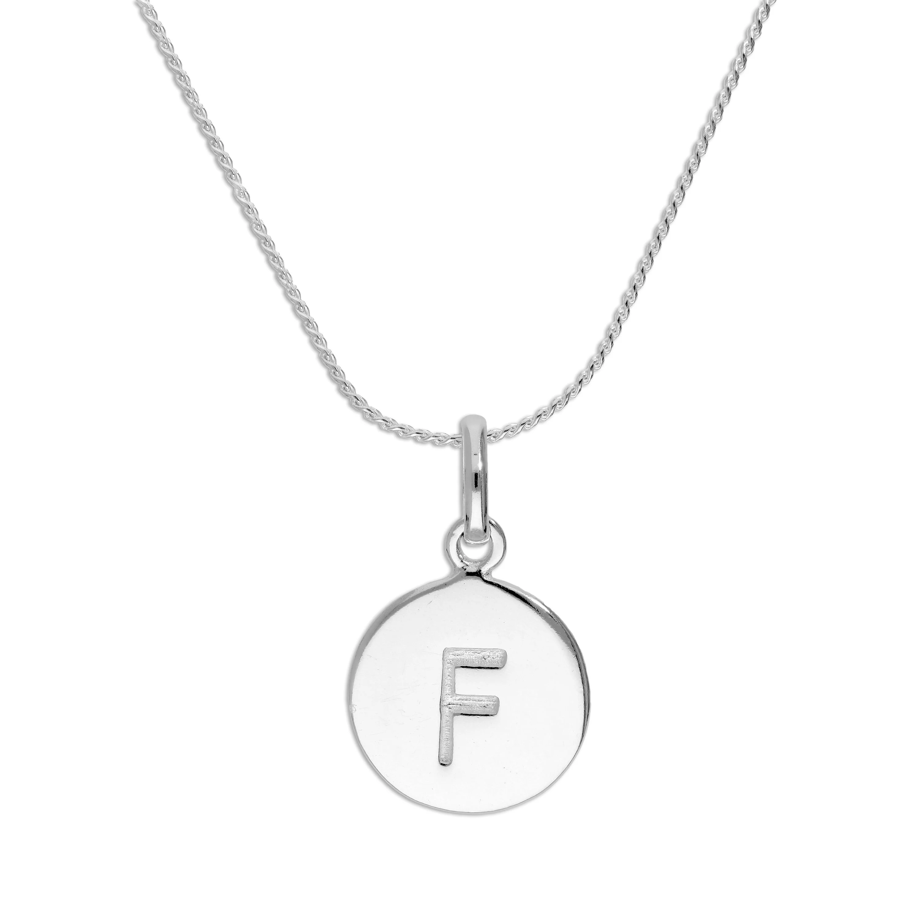 Sterling Silver Black Filled Initial Letter Necklace A - Z 16 - 22 Inches - Image 26