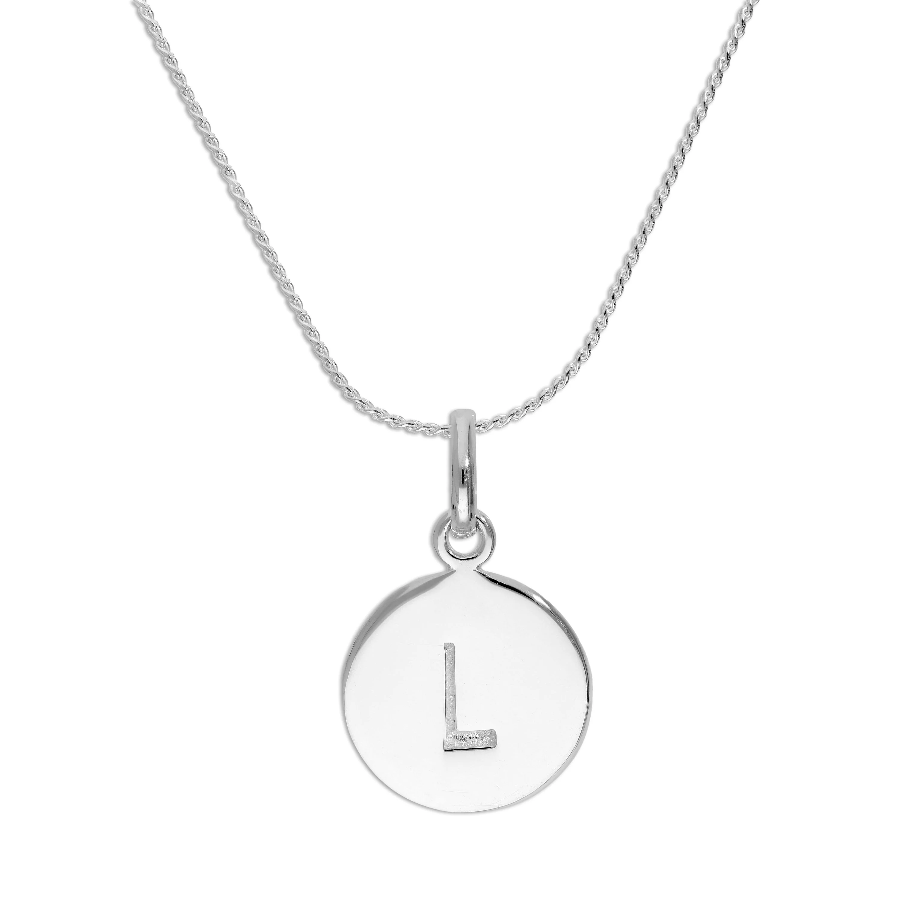 Sterling Silver Black Filled Initial Letter Necklace A - Z 16 - 22 Inches - Image 27