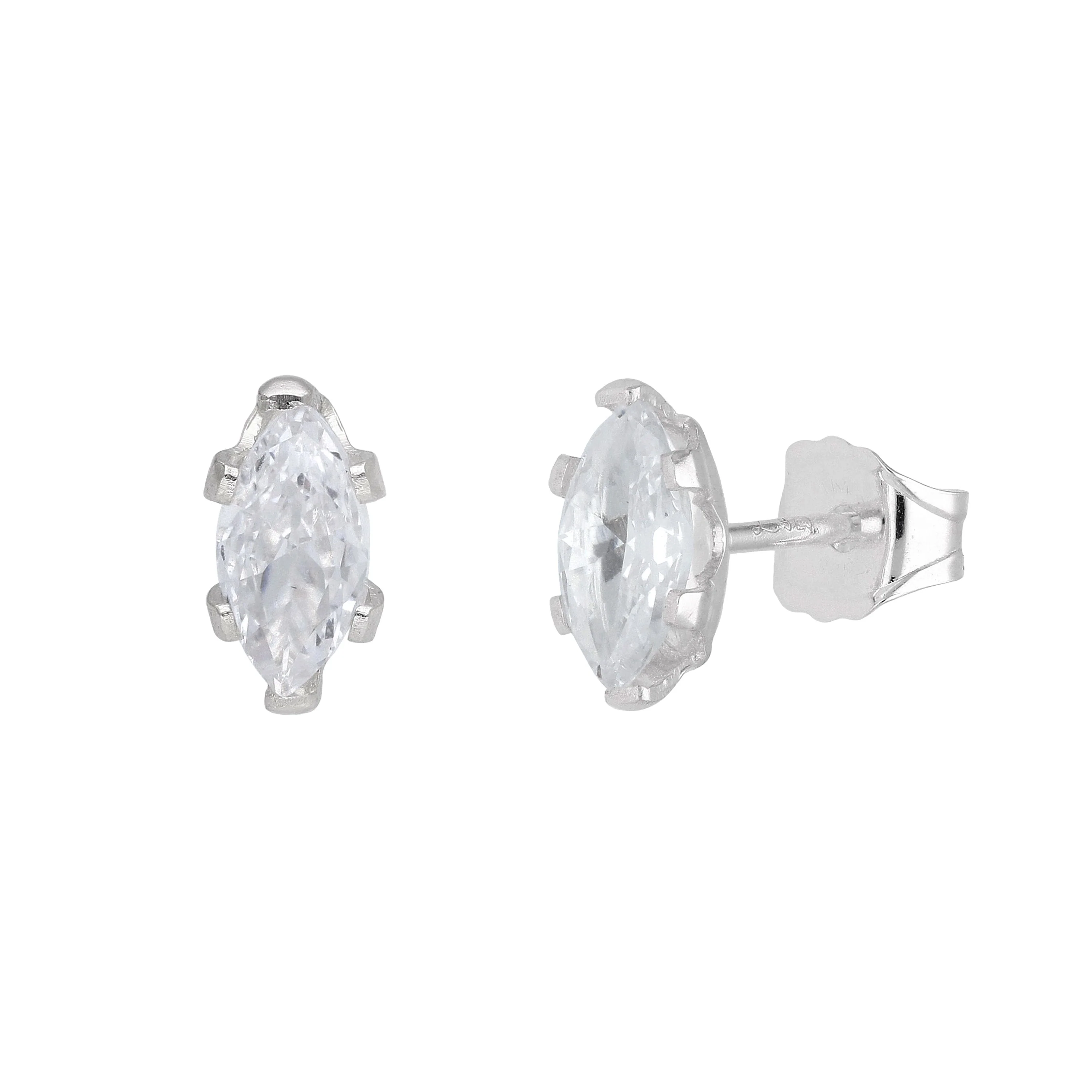 Sterling Silver Clear CZ Stud Earrings - Image 6
