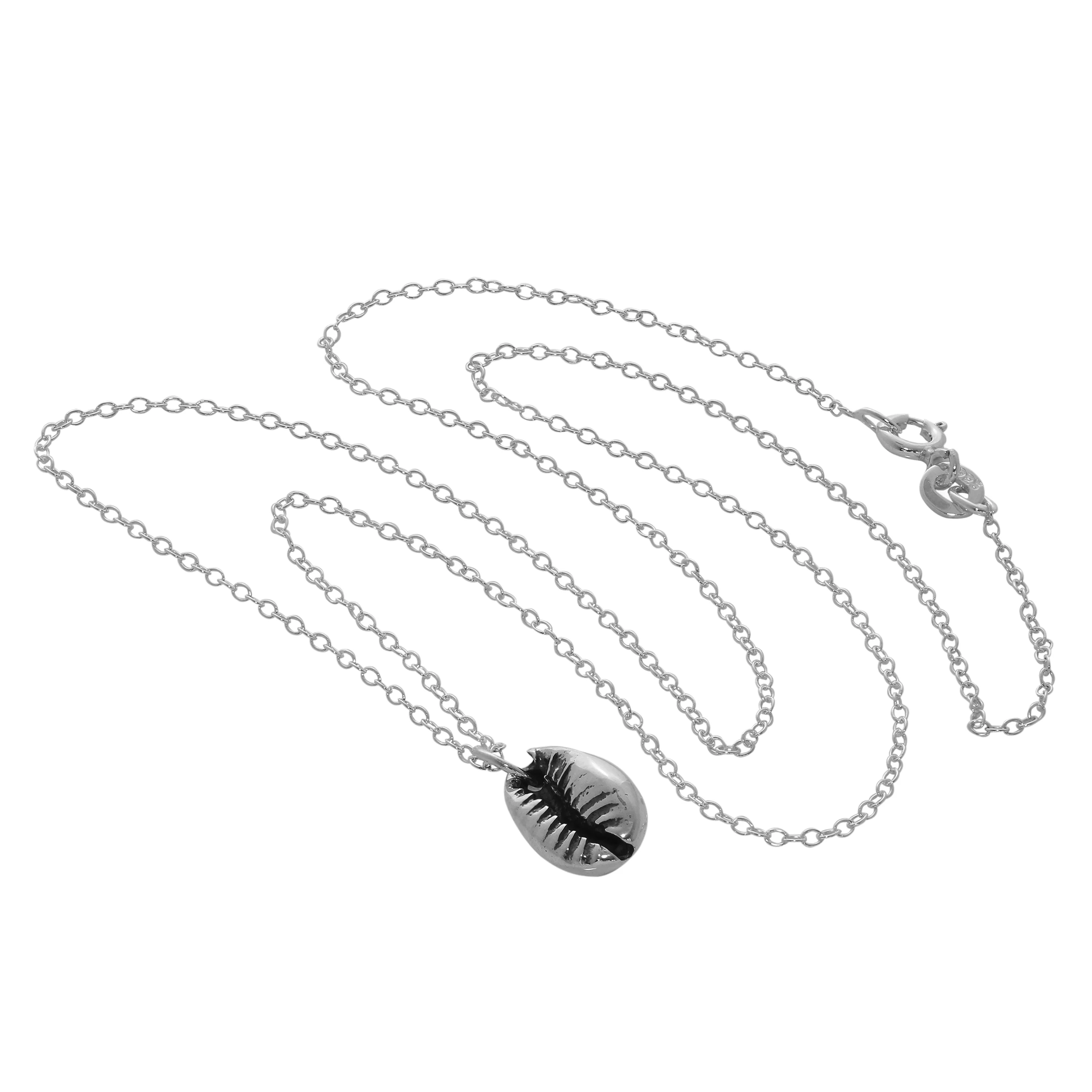 Sterling Silver Cowrie Shell Necklace 14-22 Inches - Image 3