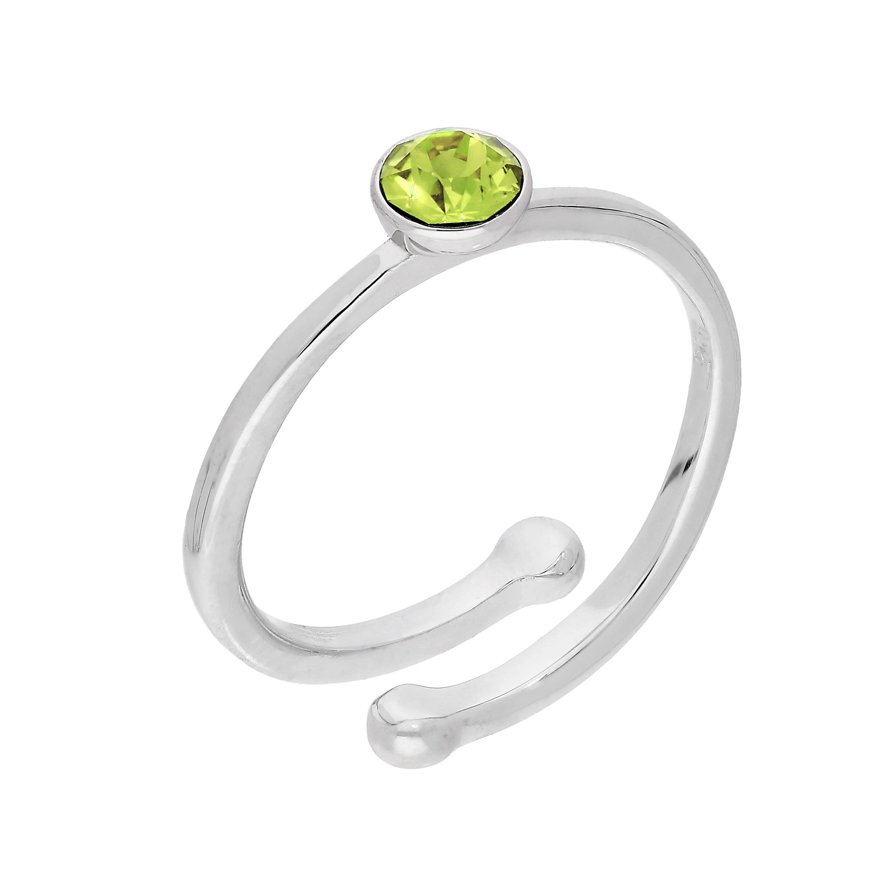 Sterling Silver & CZ Crystal Adjustable Birthstone Rings - Image 11