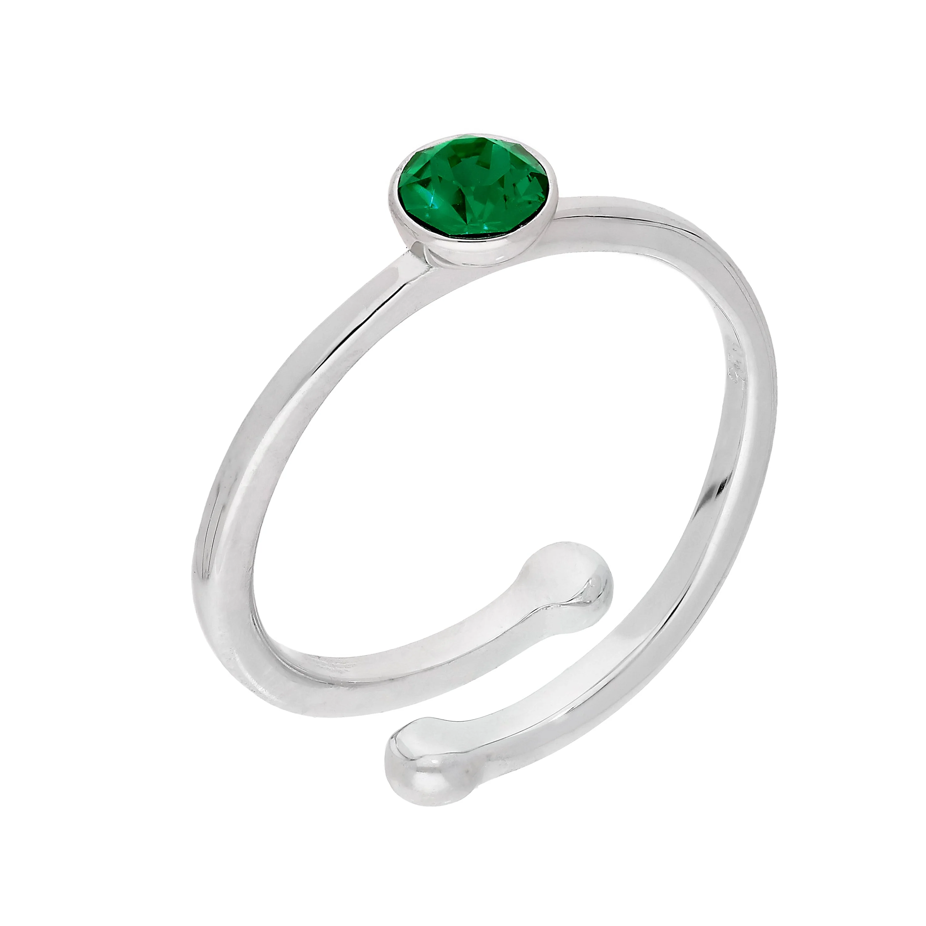 Sterling Silver & CZ Crystal Adjustable Birthstone Rings - Image 13