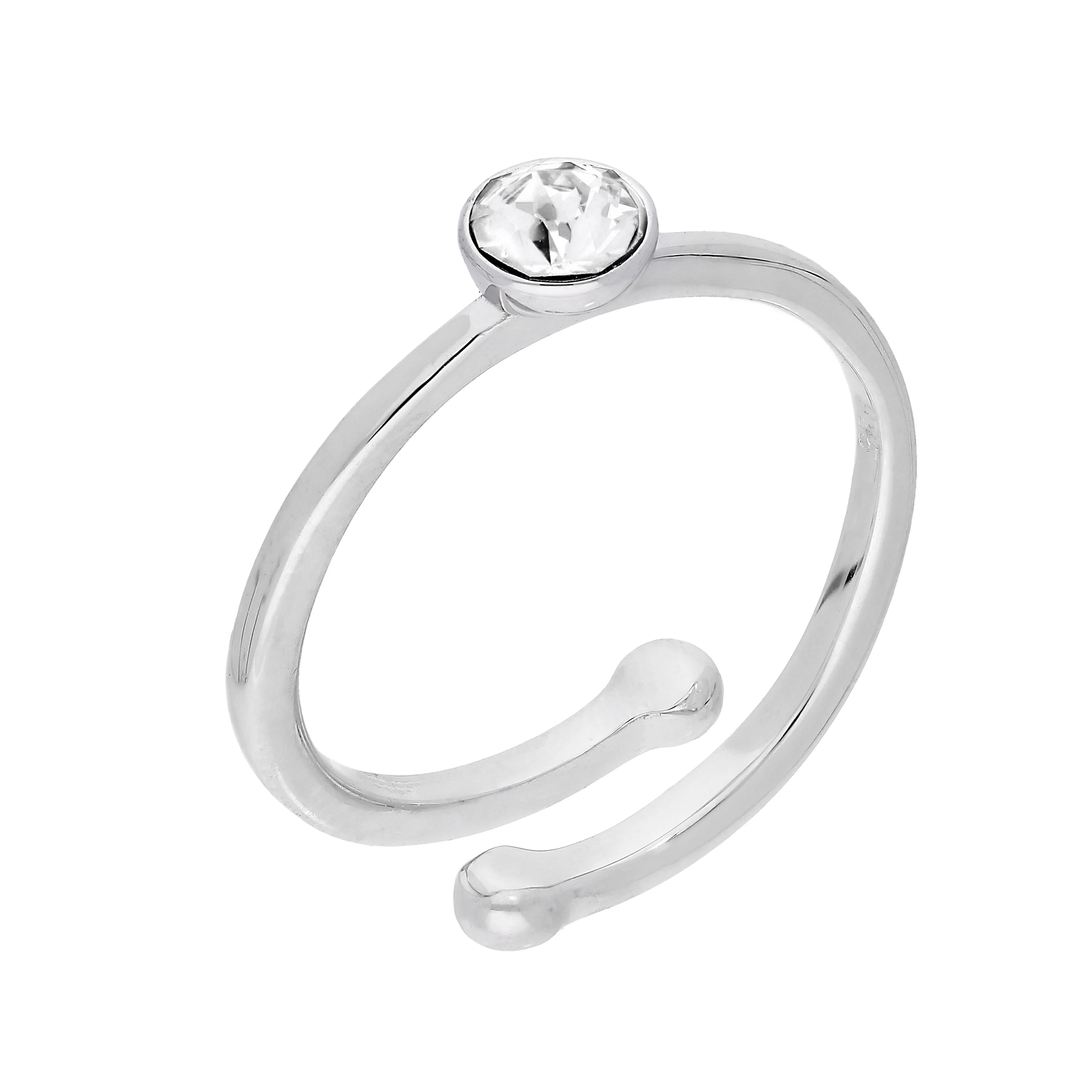 Sterling Silver & CZ Crystal Adjustable Birthstone Rings - Image 8
