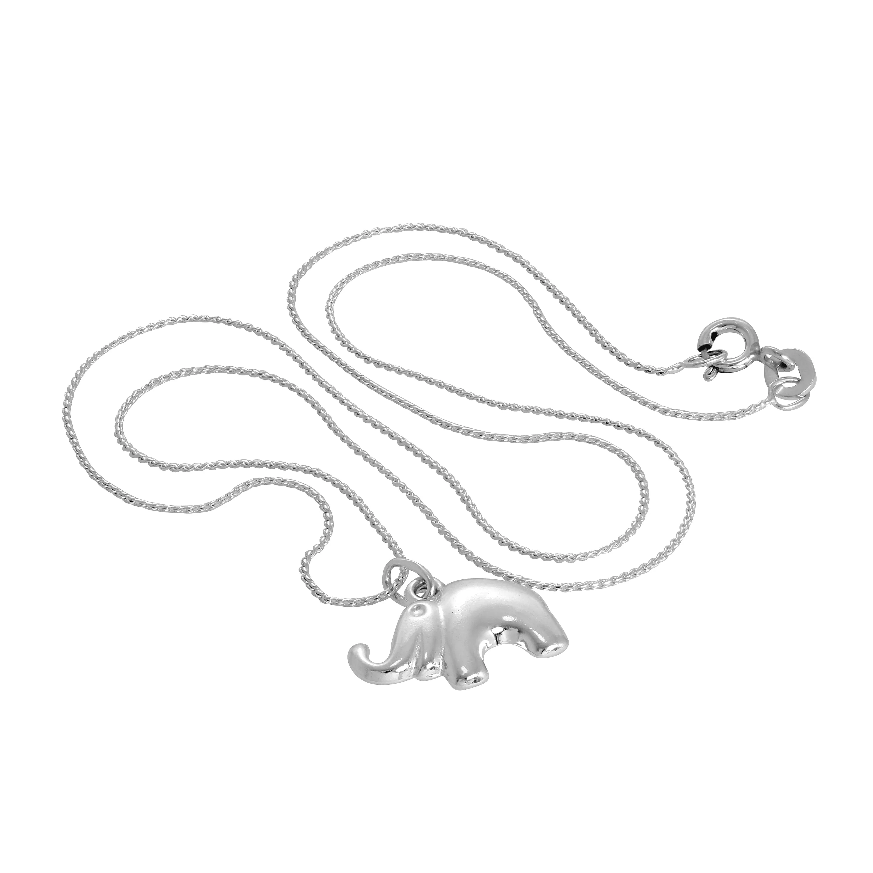 Sterling Silver Elephant Pendant Necklace 14 - 28 Inches - Image 2