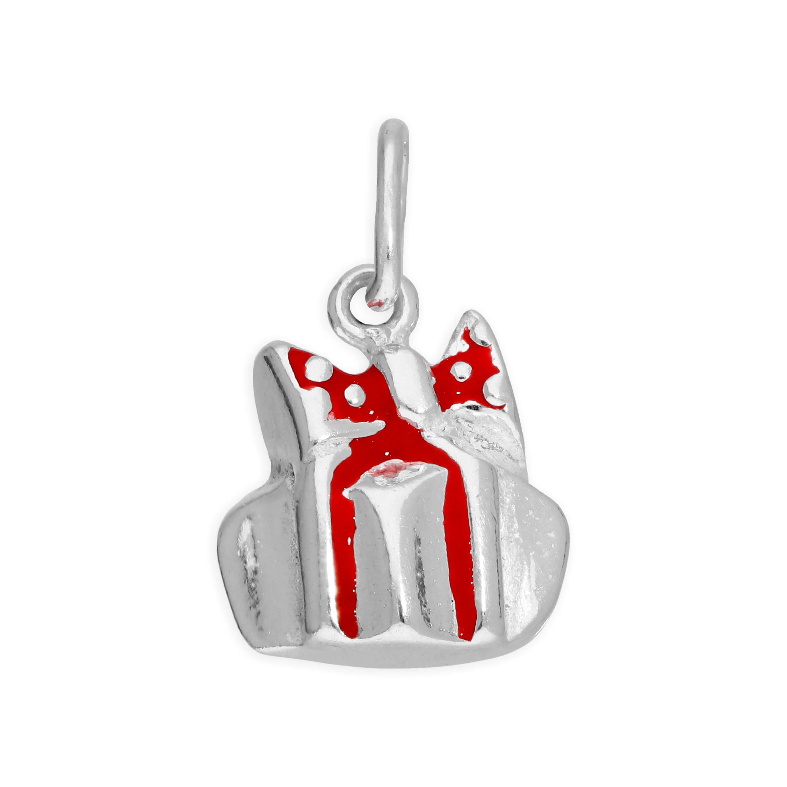 Sterling Silver Enamel Christmas Present Charm - Image 3
