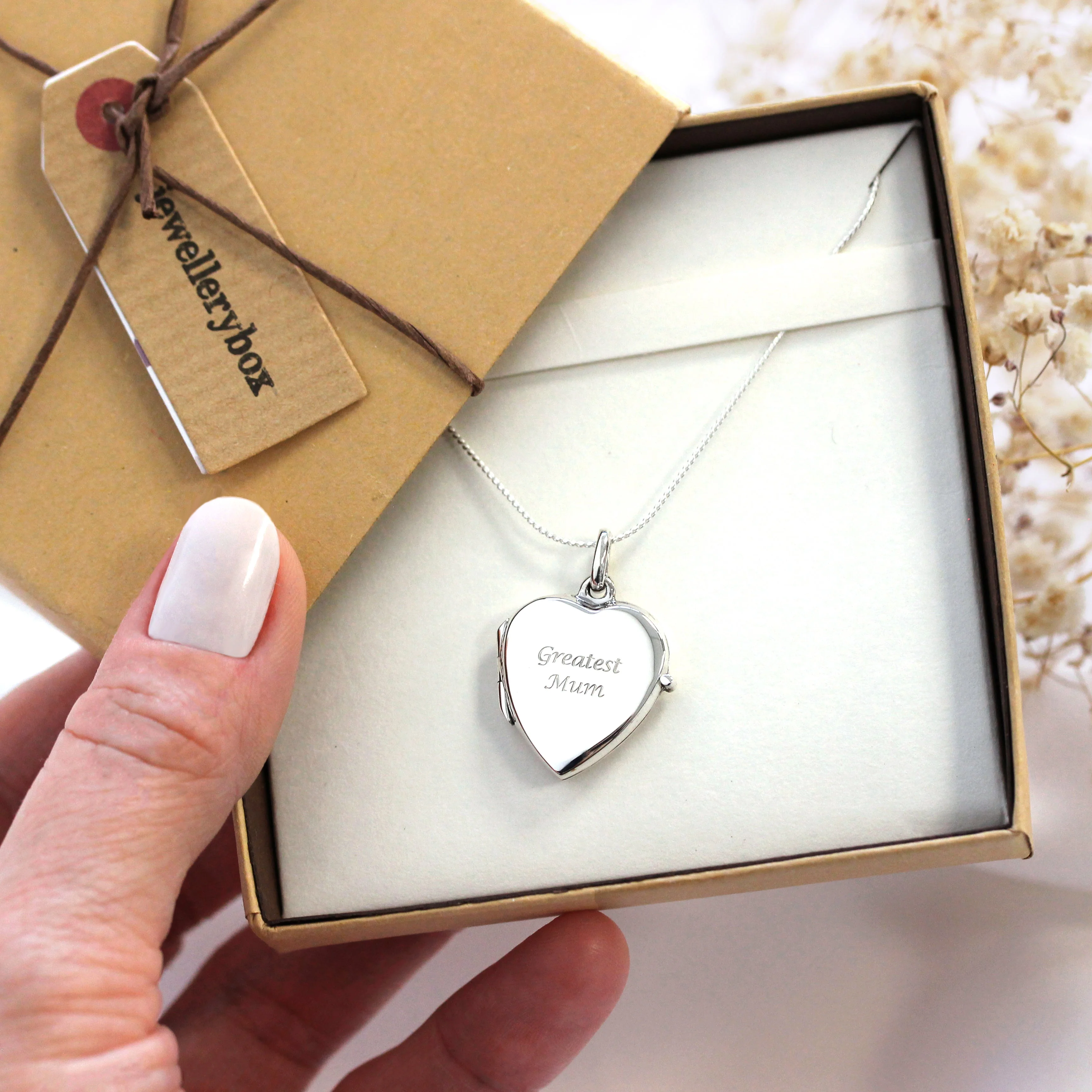 Sterling Silver Engravable Heart Locket on Chain 16 - 22 Inches - Image 4