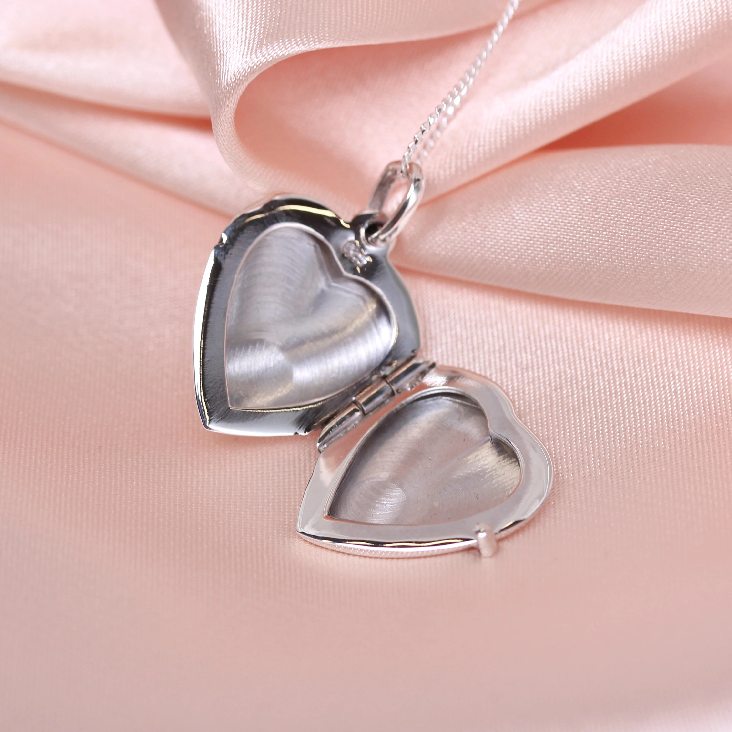 Sterling Silver Engravable Heart Locket on Chain 16 - 22 Inches - Image 6
