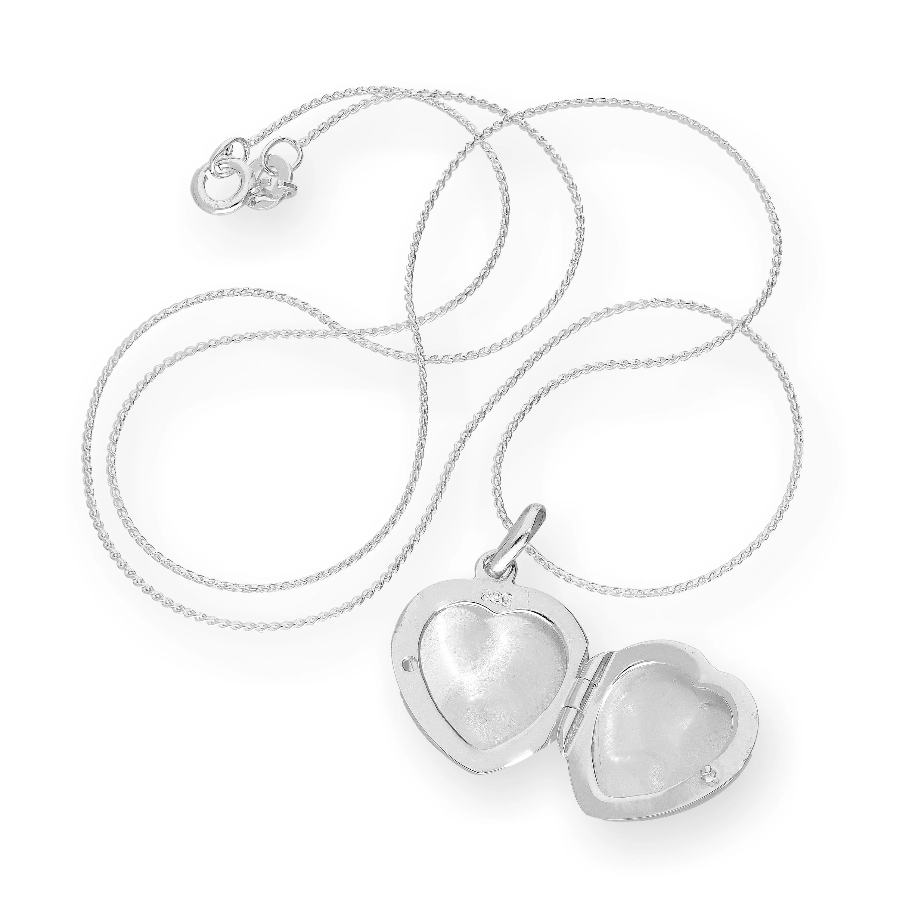 Sterling Silver Engraved Heart Locket on Chain 16 - 22 Inches - Image 2