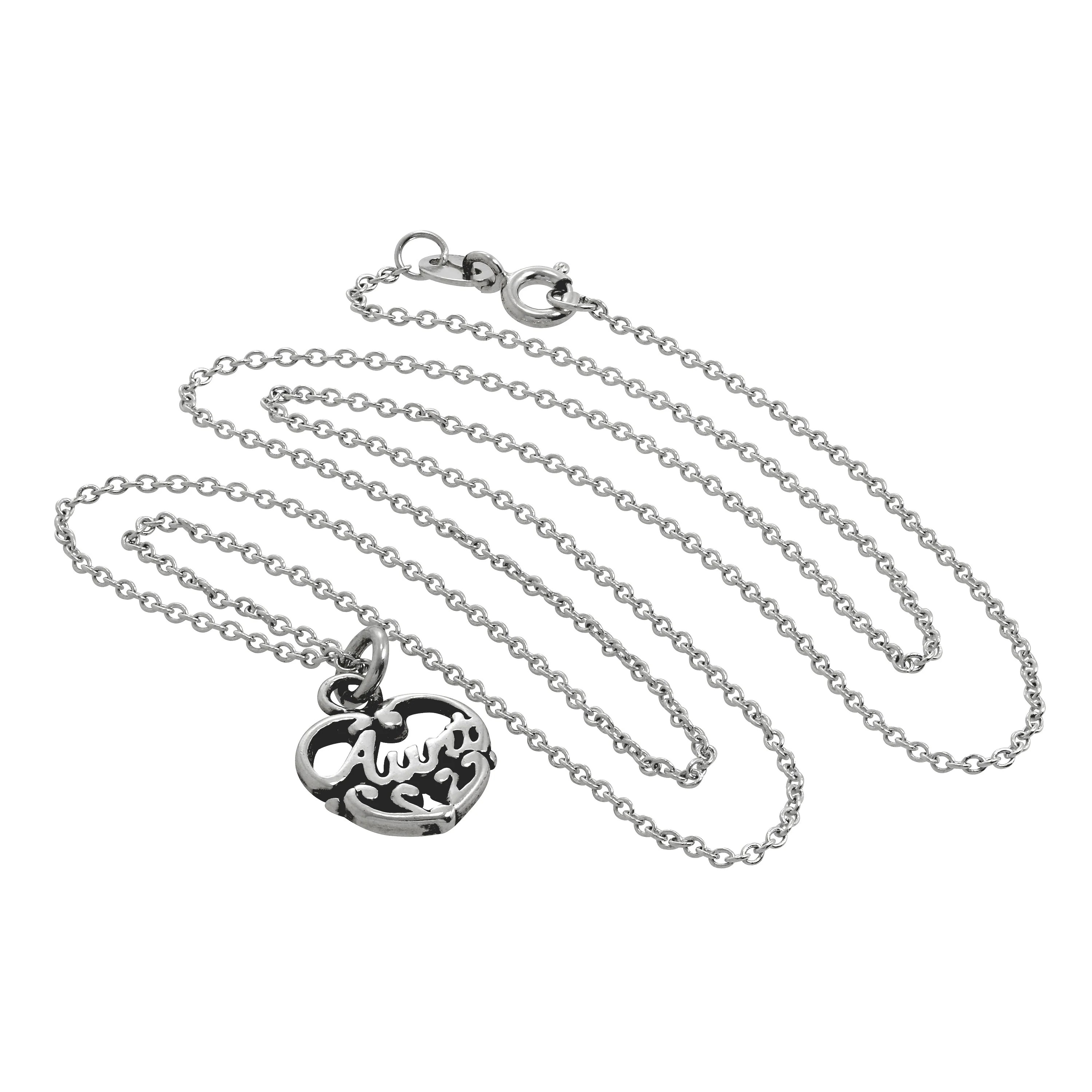 Sterling Silver Filigree Aunt Love Heart Pendant Necklace 16 - 32 Inches - Image 2