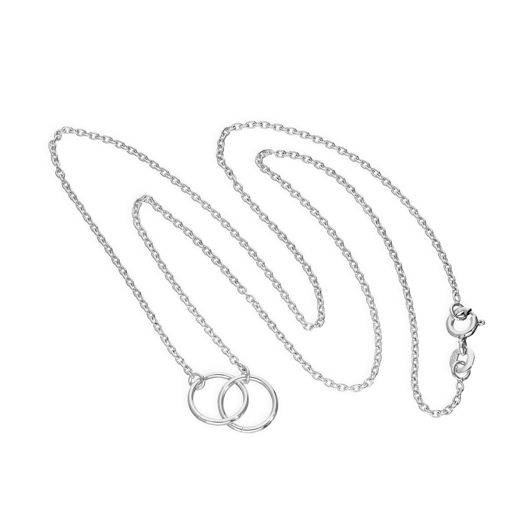 Sterling Silver Fine Belcher Chain Infinity Necklace - Image 3