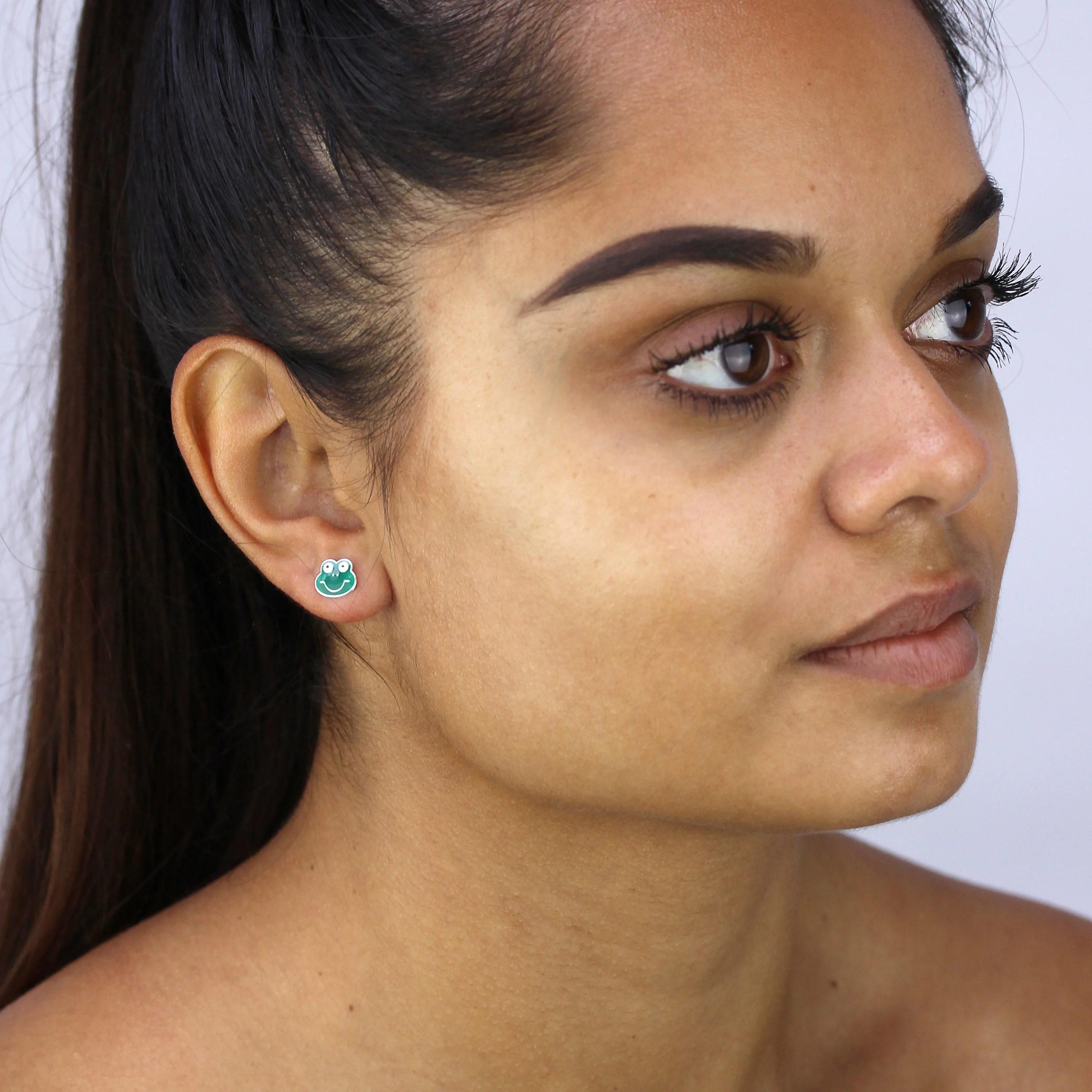 Sterling Silver Frog Stud Earrings - Image 2