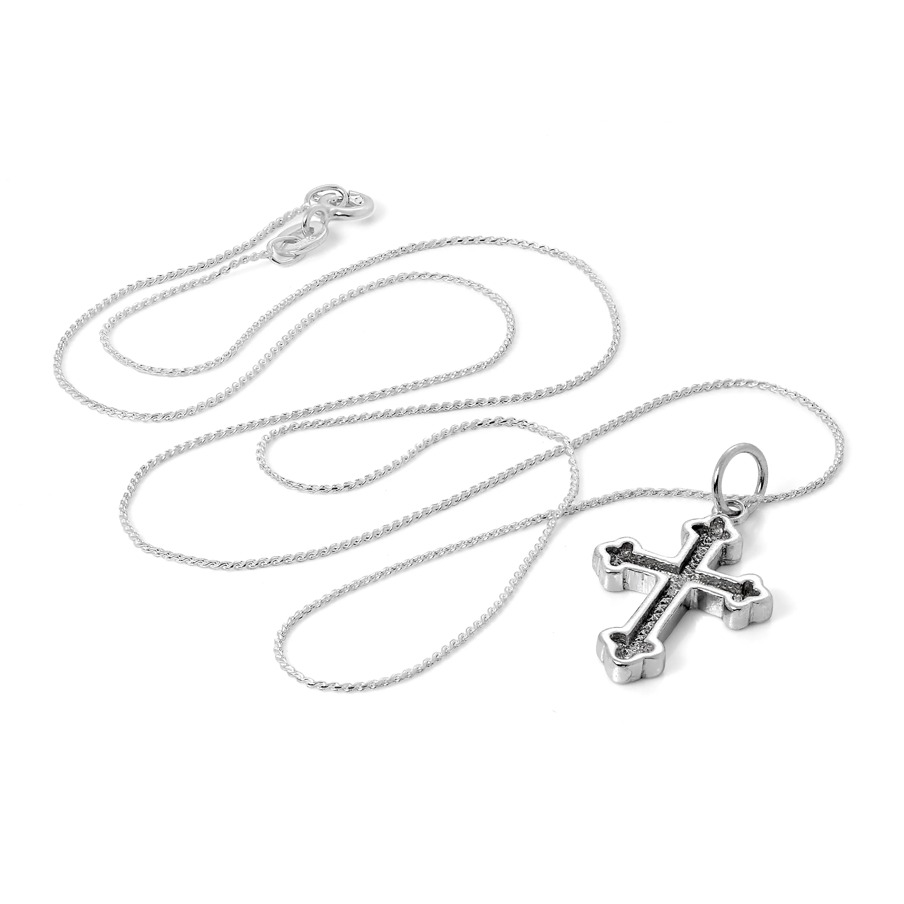 Sterling Silver Gothic Cross Pendant Necklace 16 - 22 Inches - Image 2