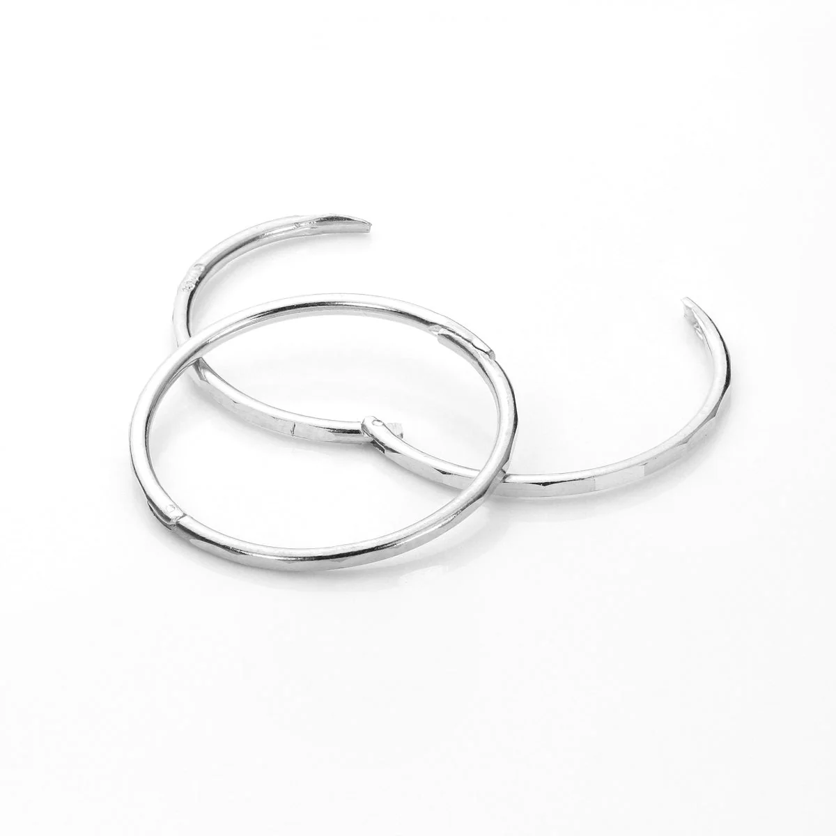 Sterling Silver Hinged Hoop Earrings - Image 4