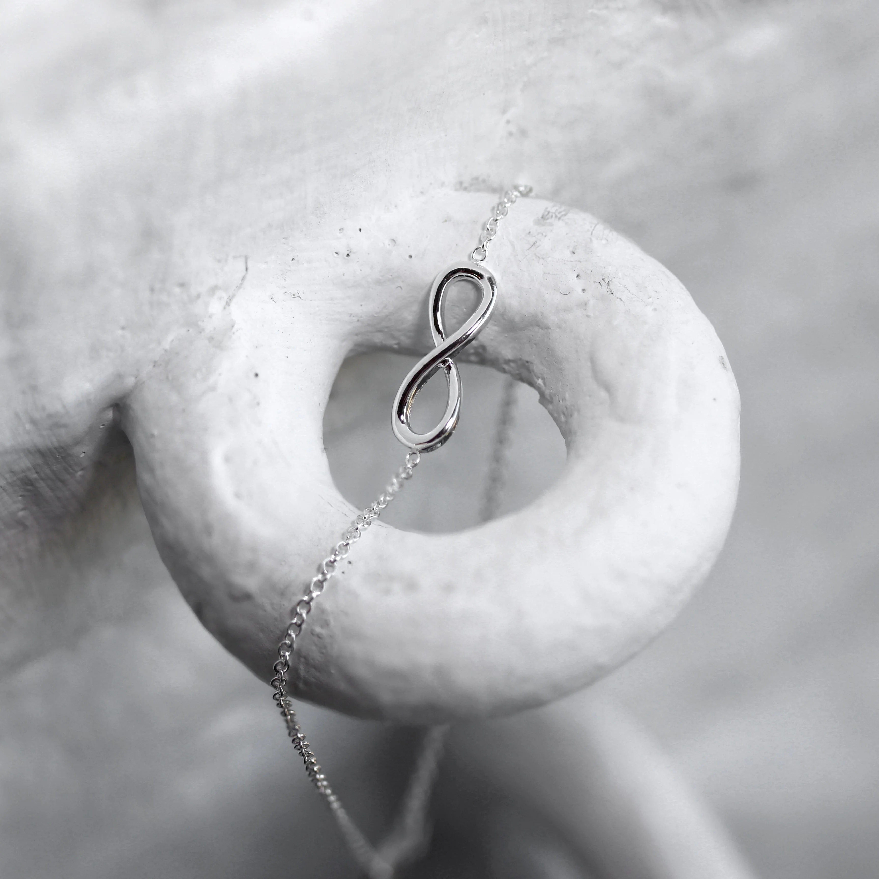 Sterling Silver Infinity Belcher Bracelet with Clasp - Image 2